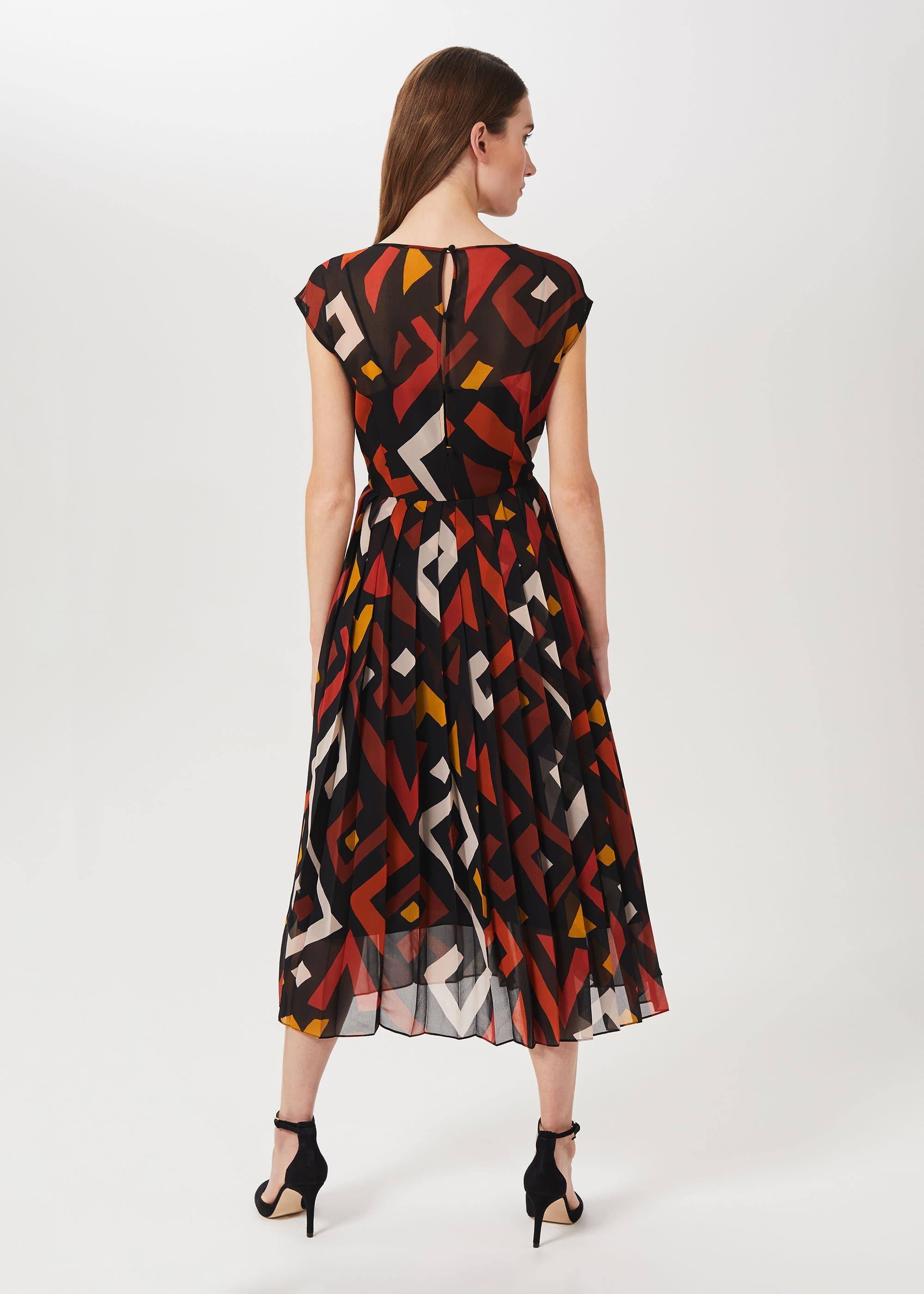 Arianna Printed Midi Dress, Multi, hi-res