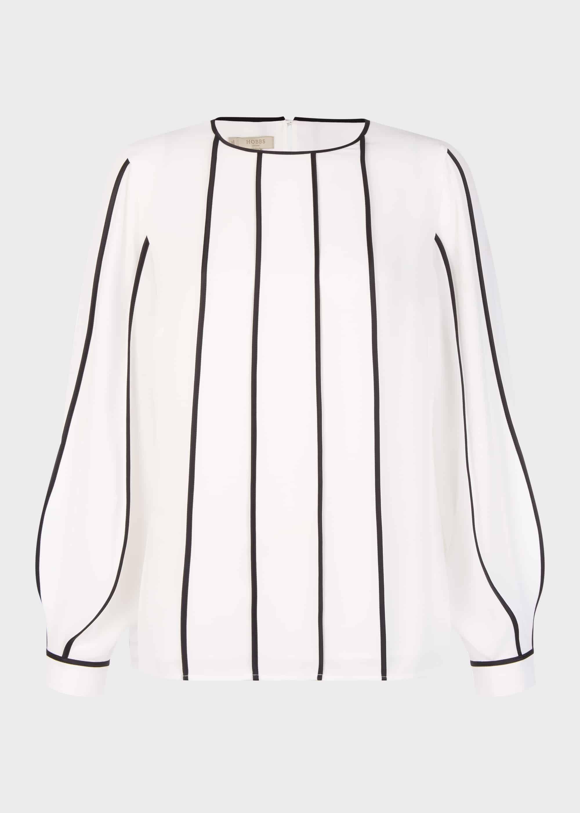 Lorelai Blouse, Ivory Navy, hi-res