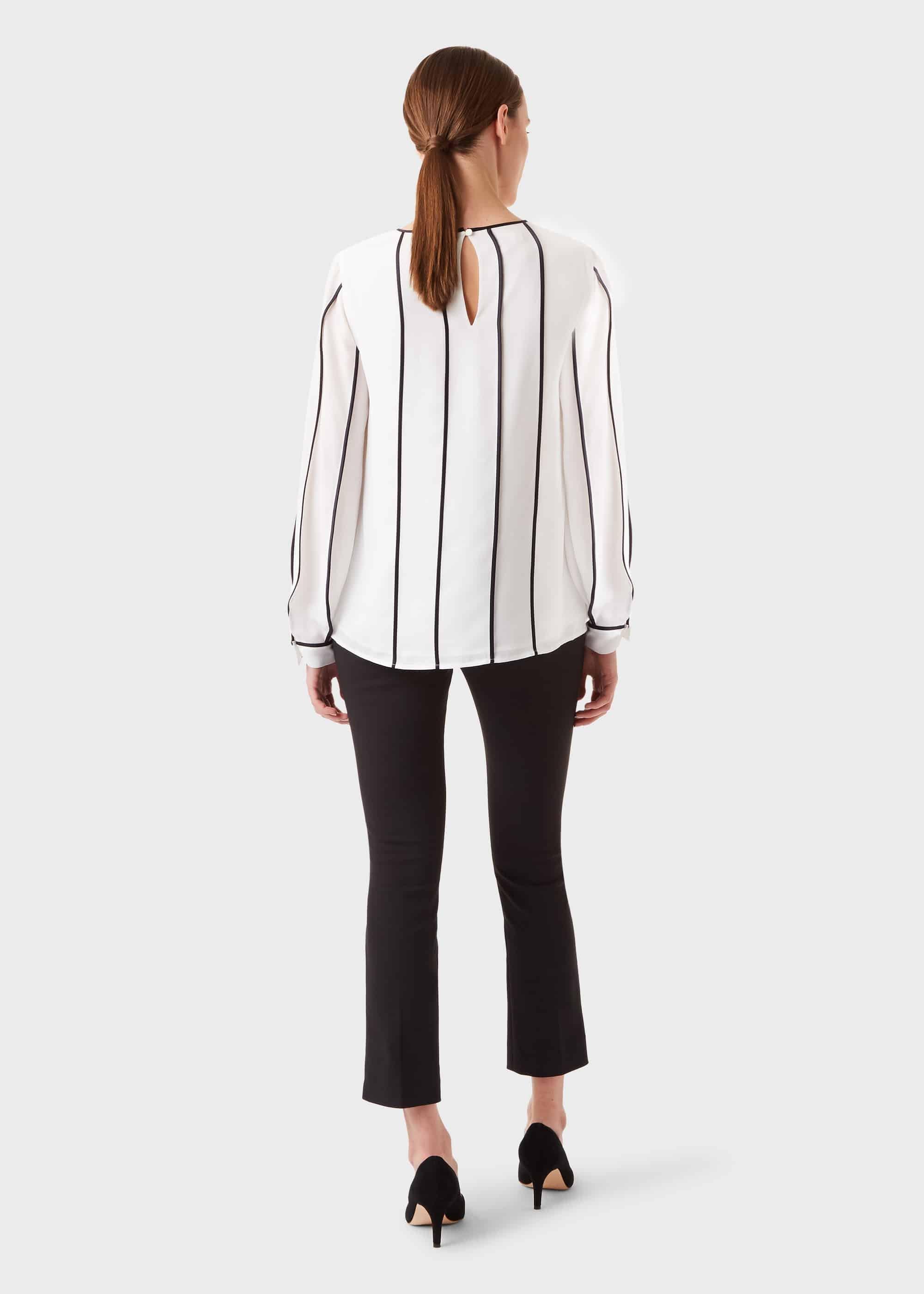 Lorelai Blouse, Ivory Navy, hi-res