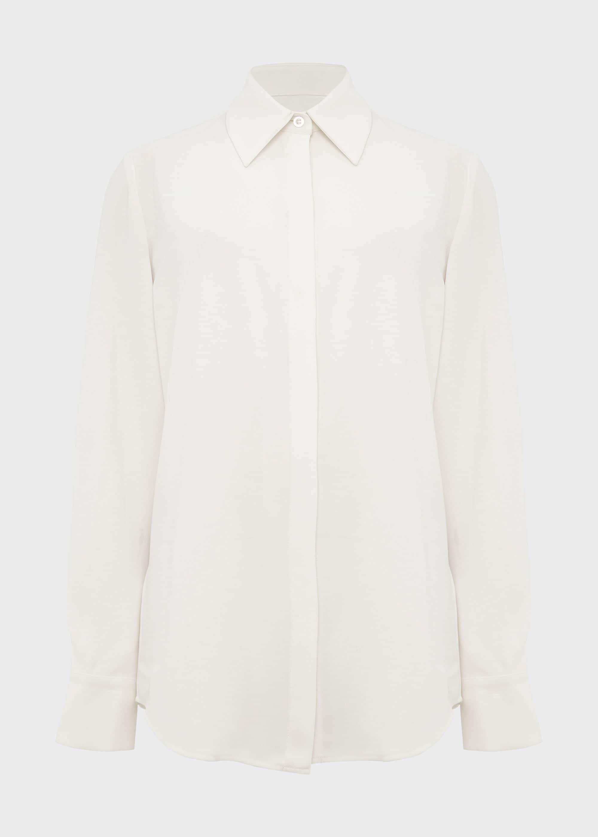 Eva Silk Shirt, Ivory, hi-res