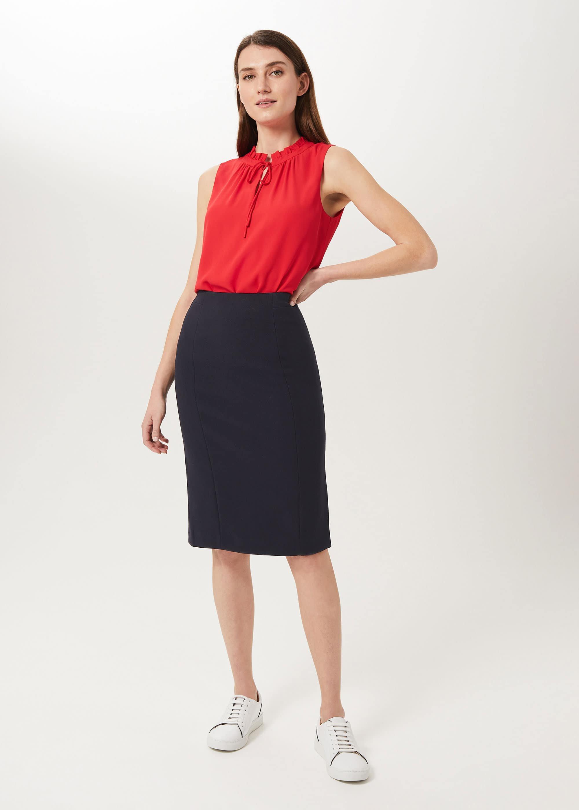 Leila Pencil Skirt, Navy, hi-res