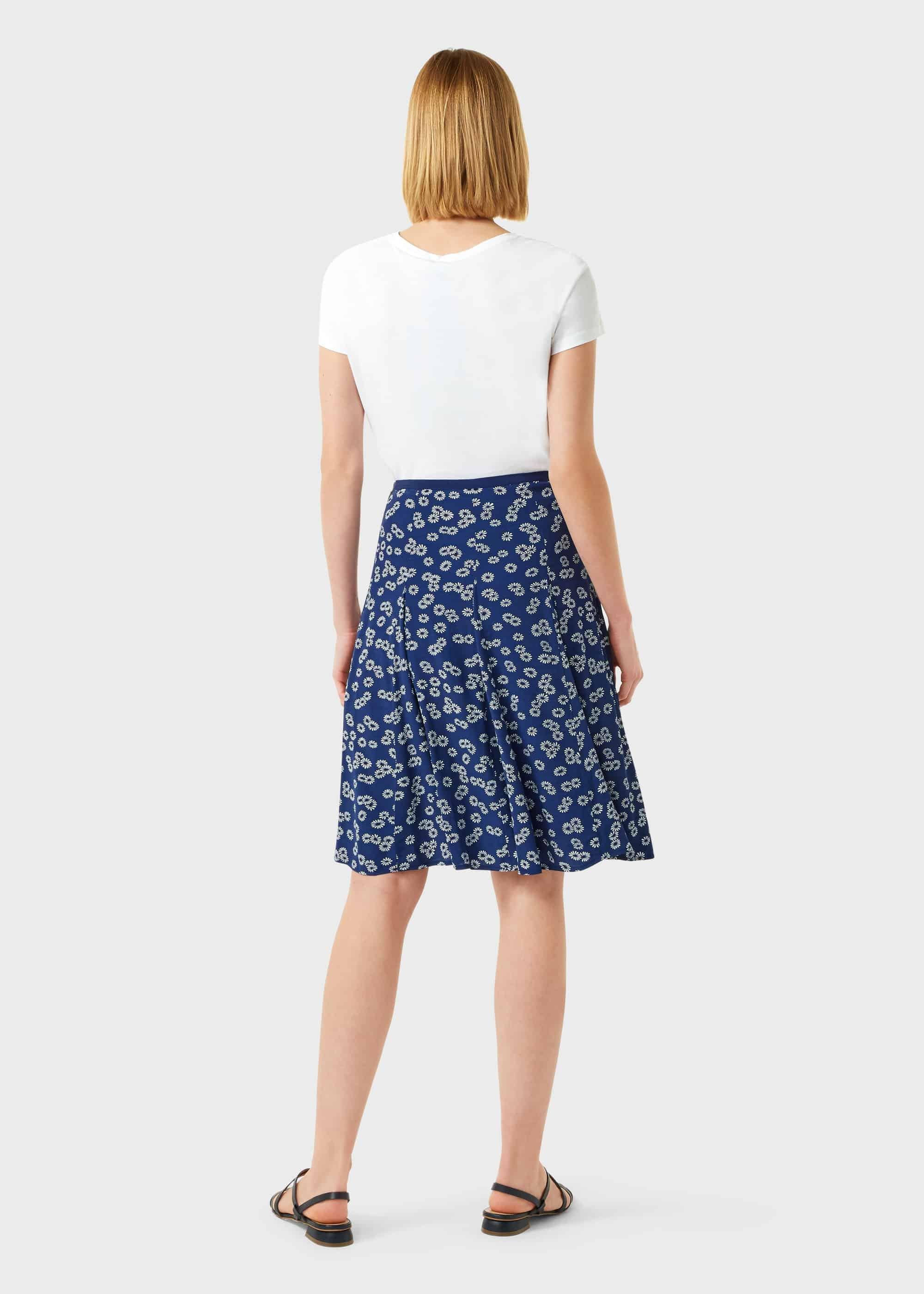 Inez Floral Skirt, French Blue Iv, hi-res
