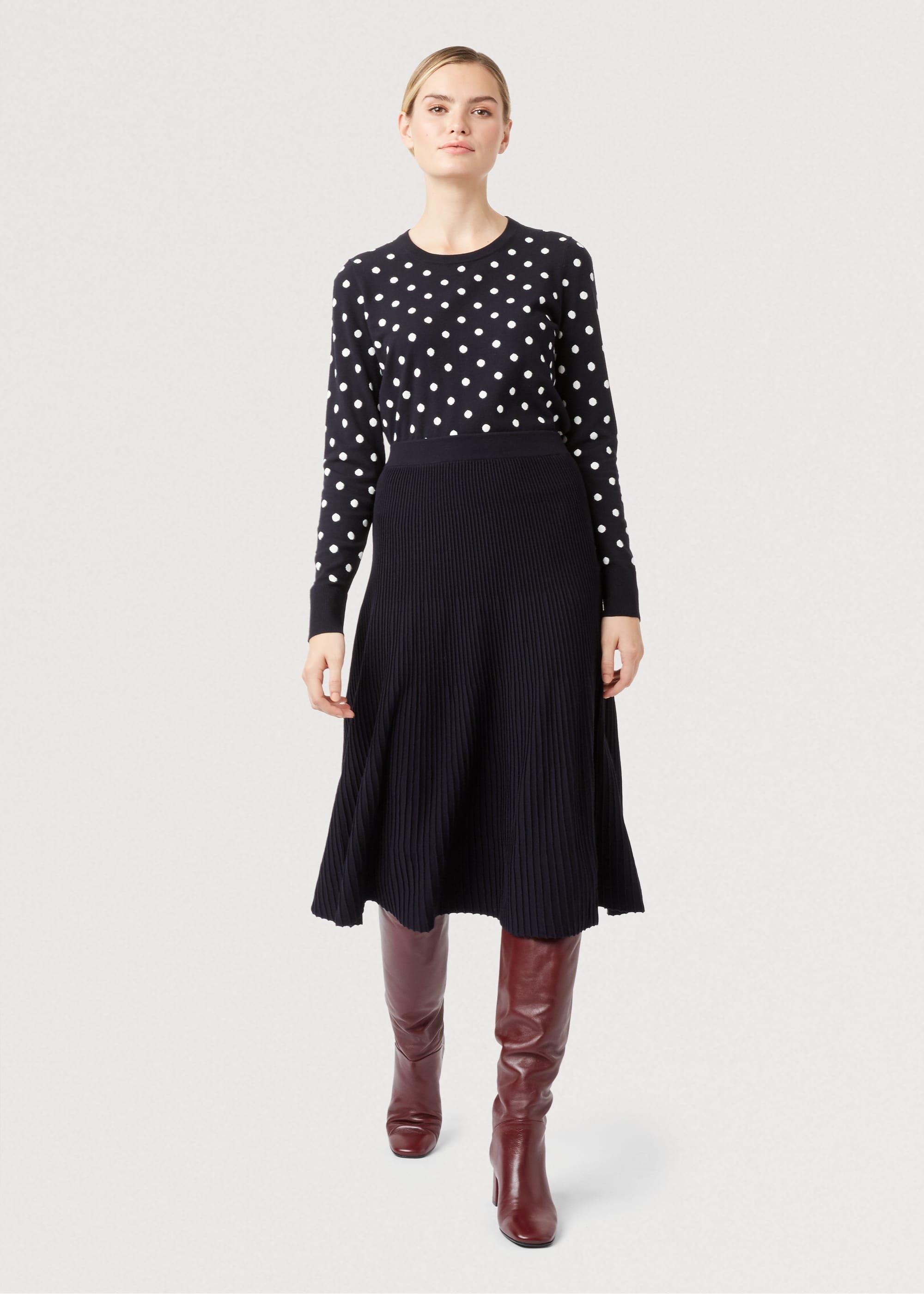 Ana Knitted Skirt, Navy, hi-res