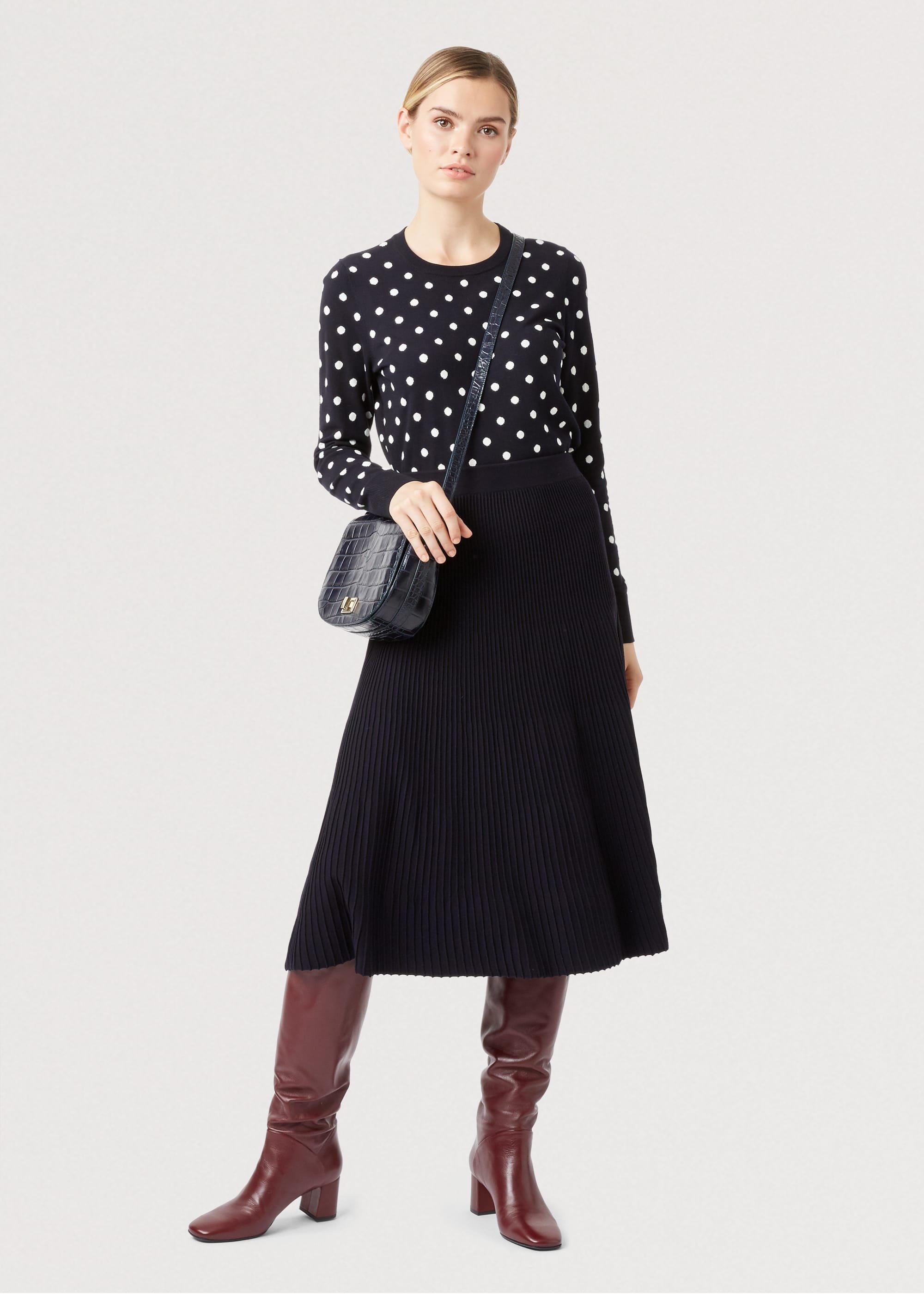 Ana Knitted Skirt, Navy, hi-res