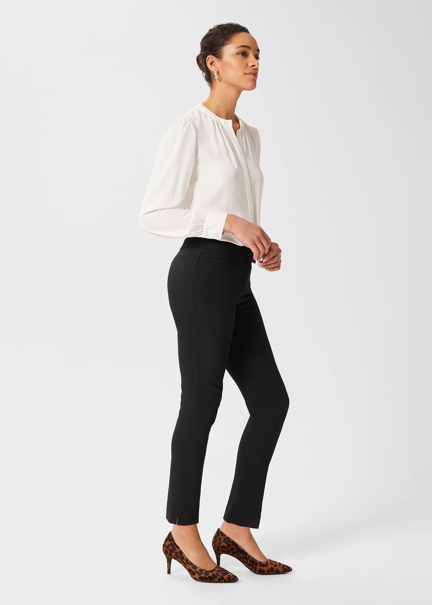 Petite Annie Slim Trousers With Stretch, Black, hi-res