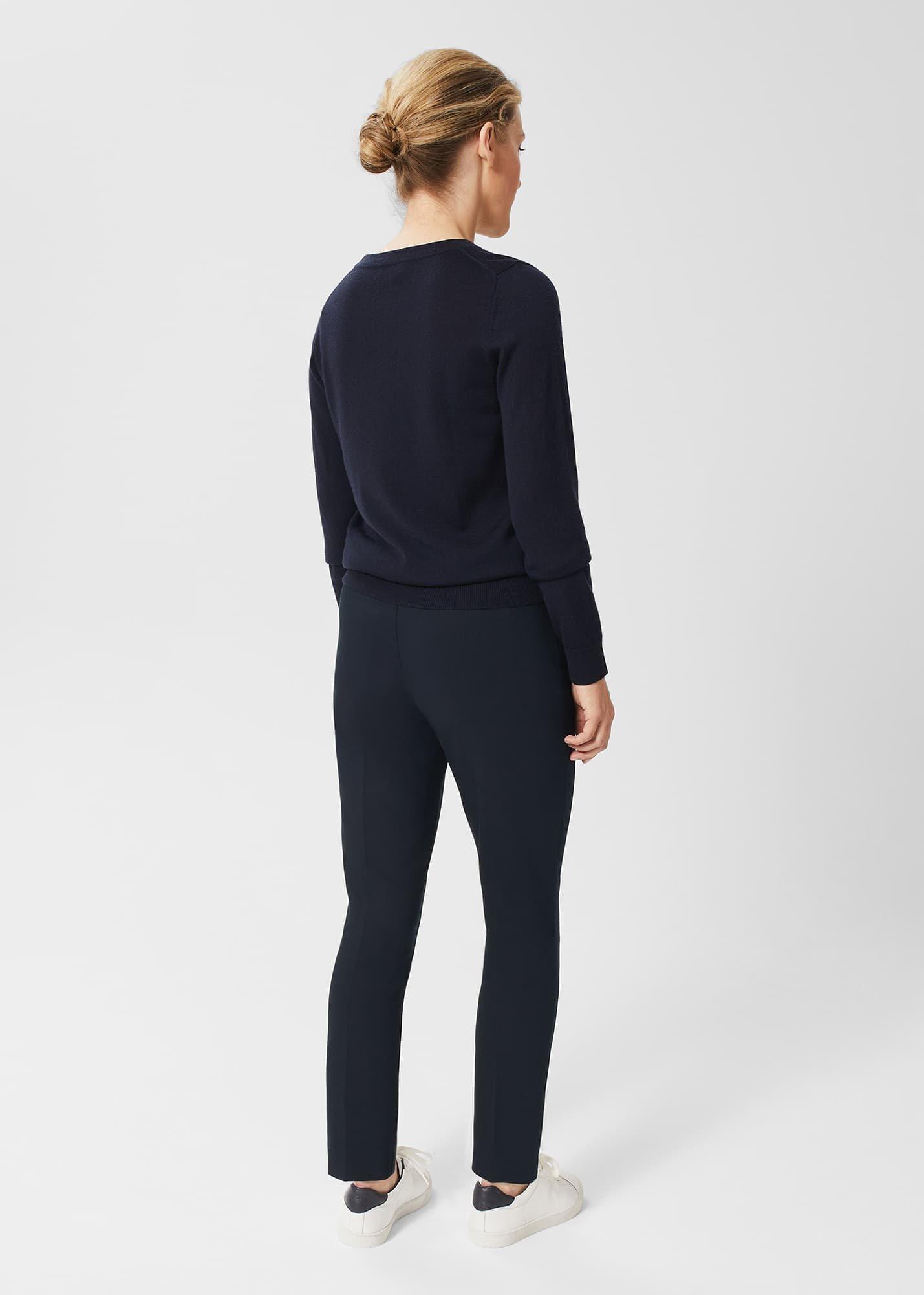 Petite Annie Slim trousers With Stretch, Navy, hi-res