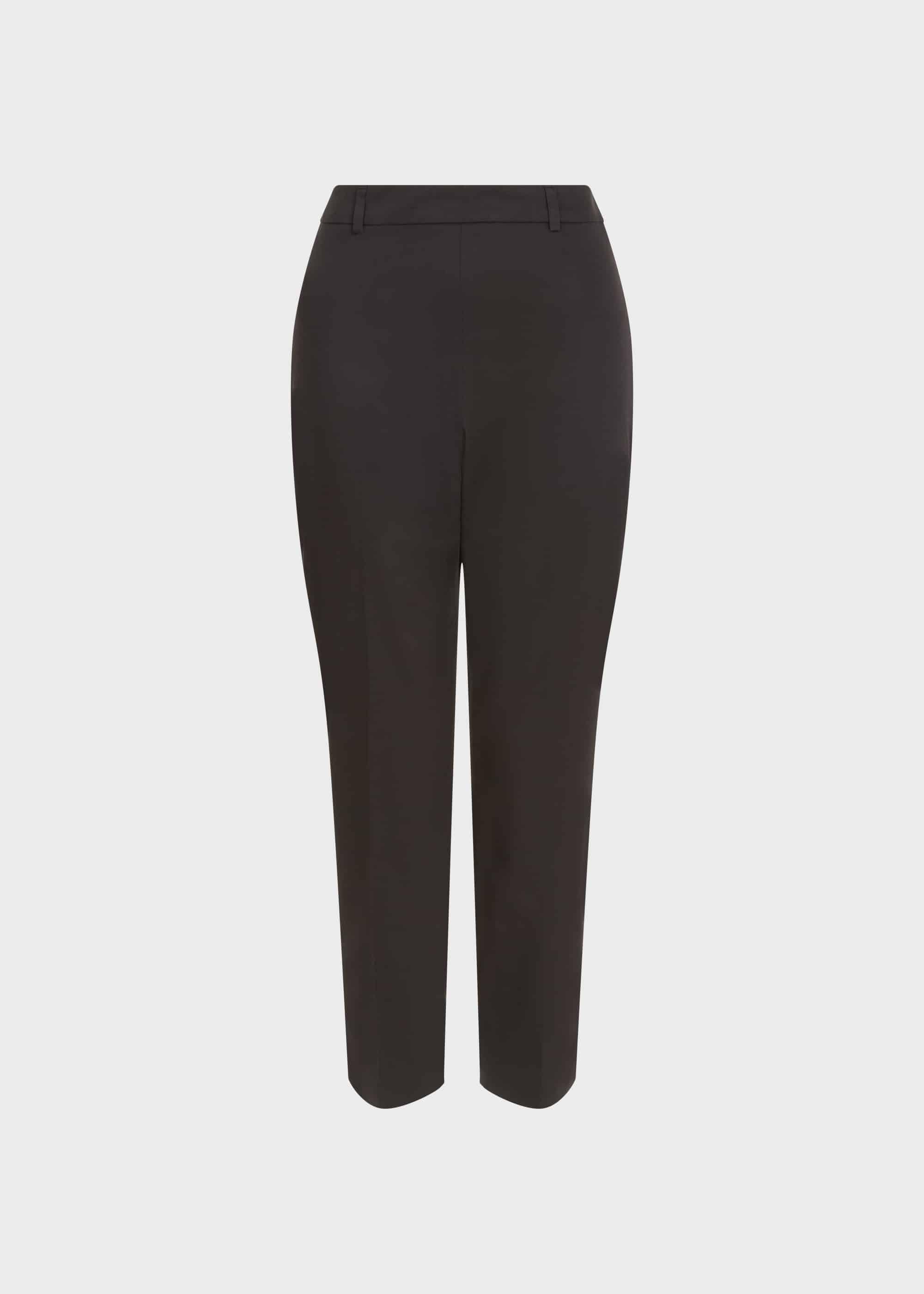 Mallory Cotton Blend Capri Pants With Stretch, Black, hi-res