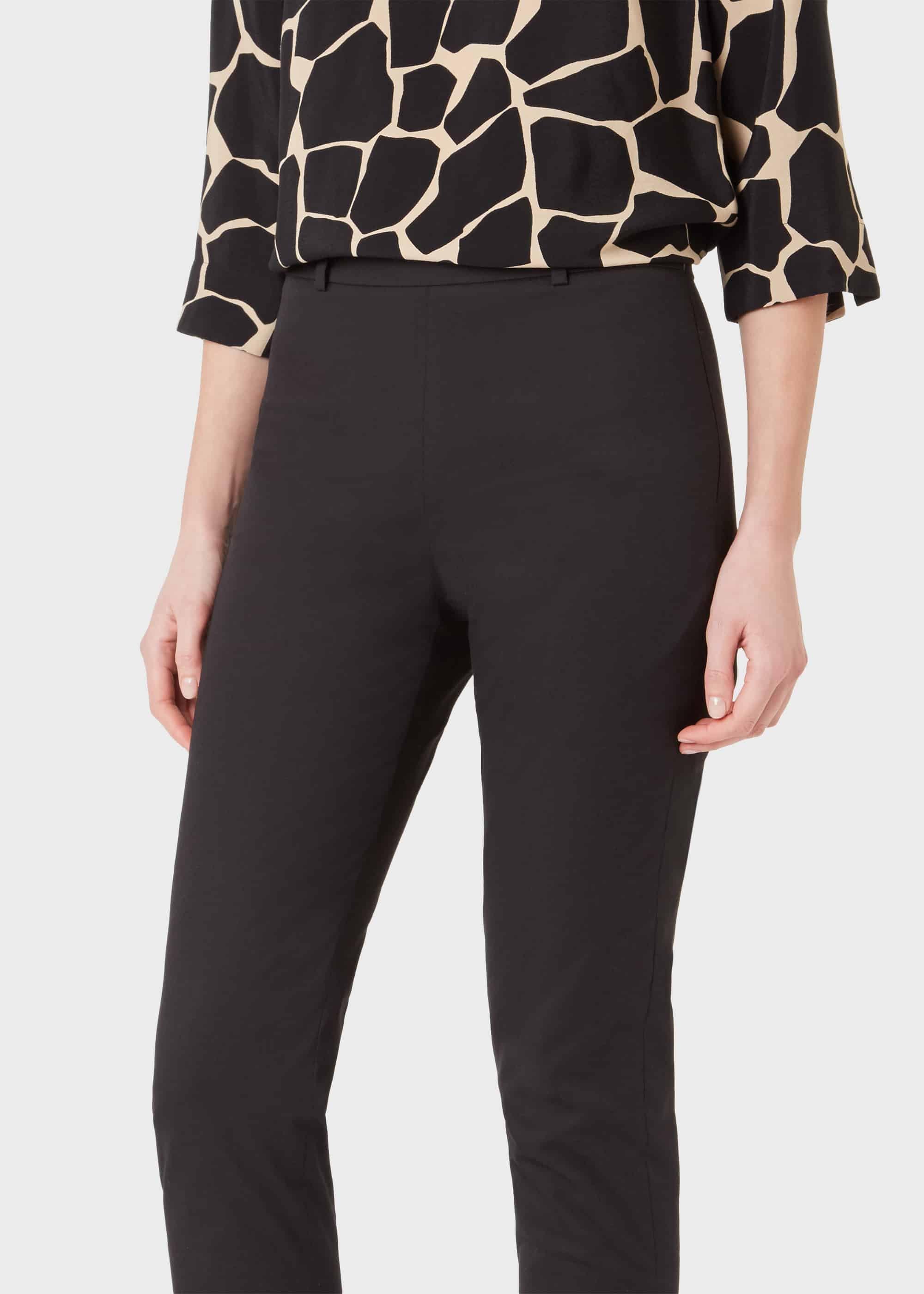 Mallory Cotton Blend Capri Pants With Stretch, Black, hi-res