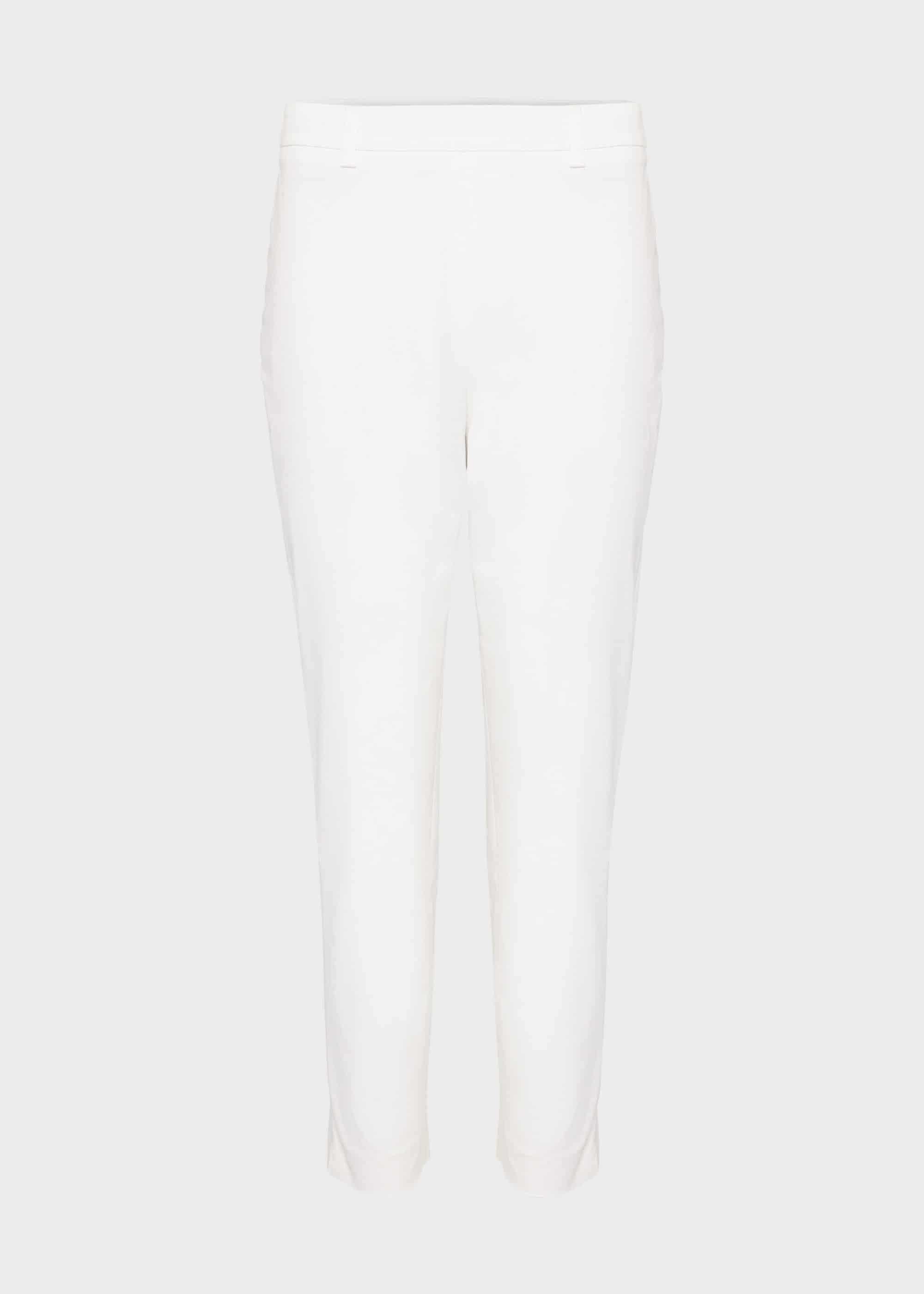 Mallory Cotton Blend Capri Pants With Stretch, White, hi-res