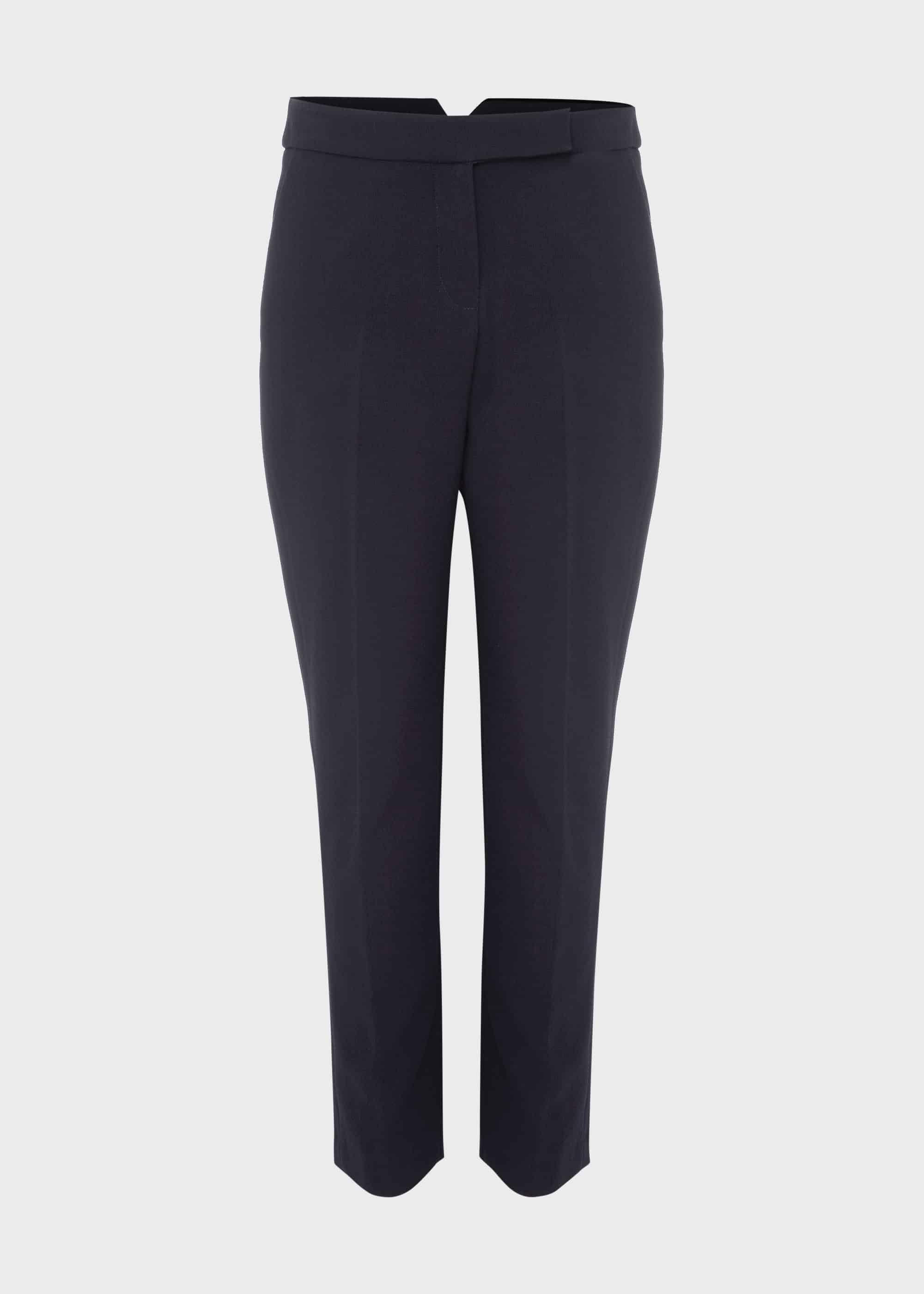 Leila Slim Trousers With Stretch, Navy, hi-res