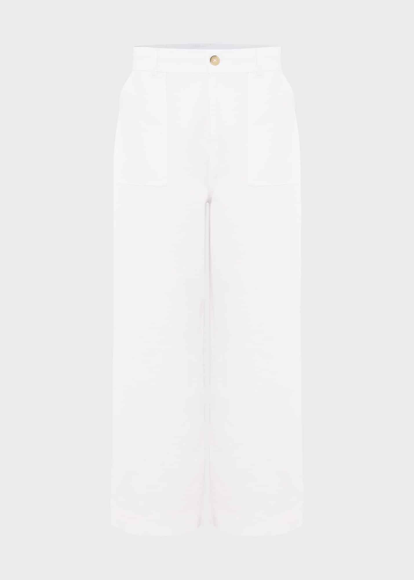 Luzia Wide Leg trousers With Linen, White, hi-res