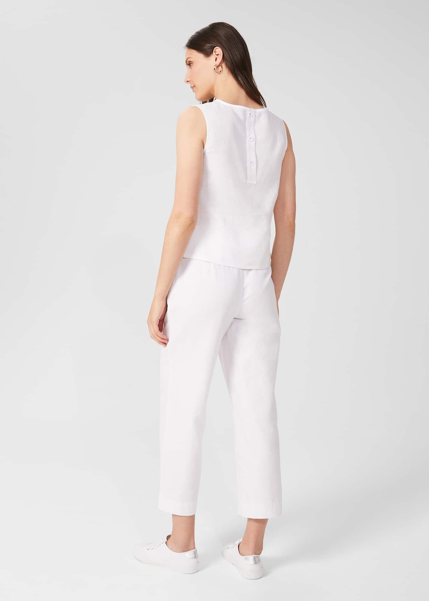 Luzia Wide Leg trousers With Linen, White, hi-res