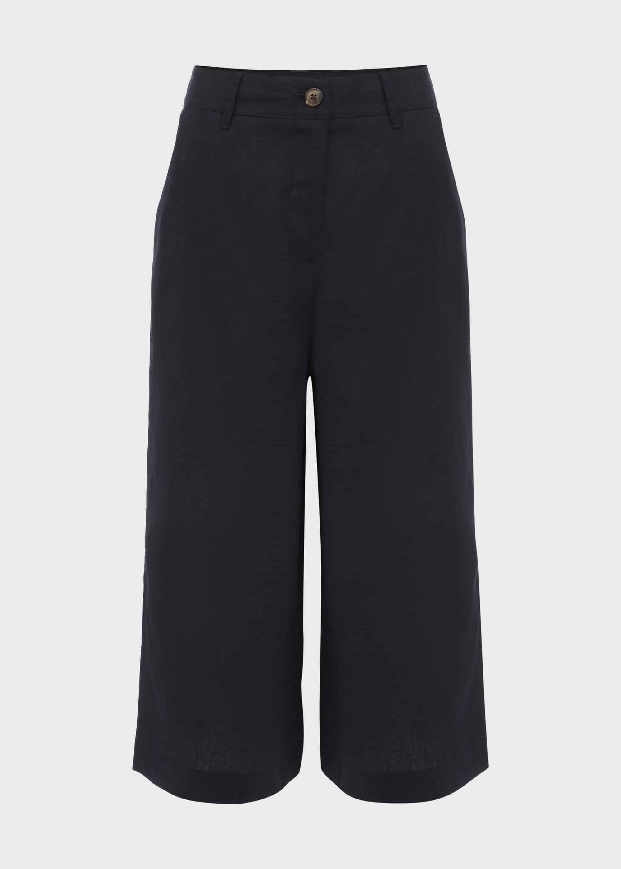 Toni Linen Culotte, Navy, hi-res