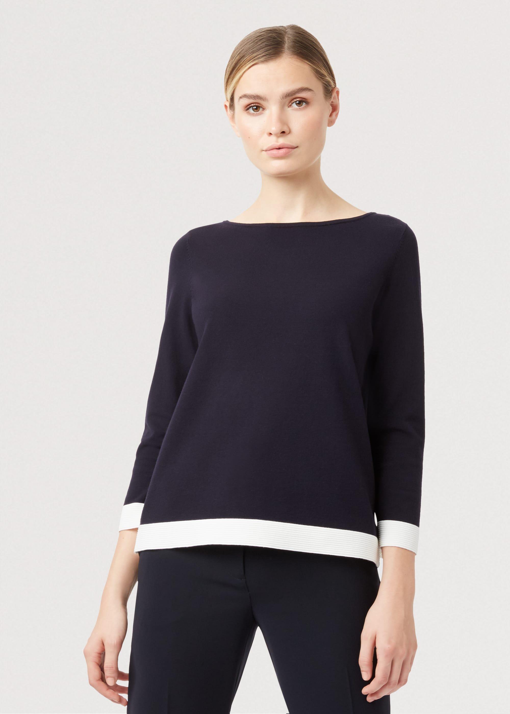 Gracie Sweater, Navy Ivory, hi-res