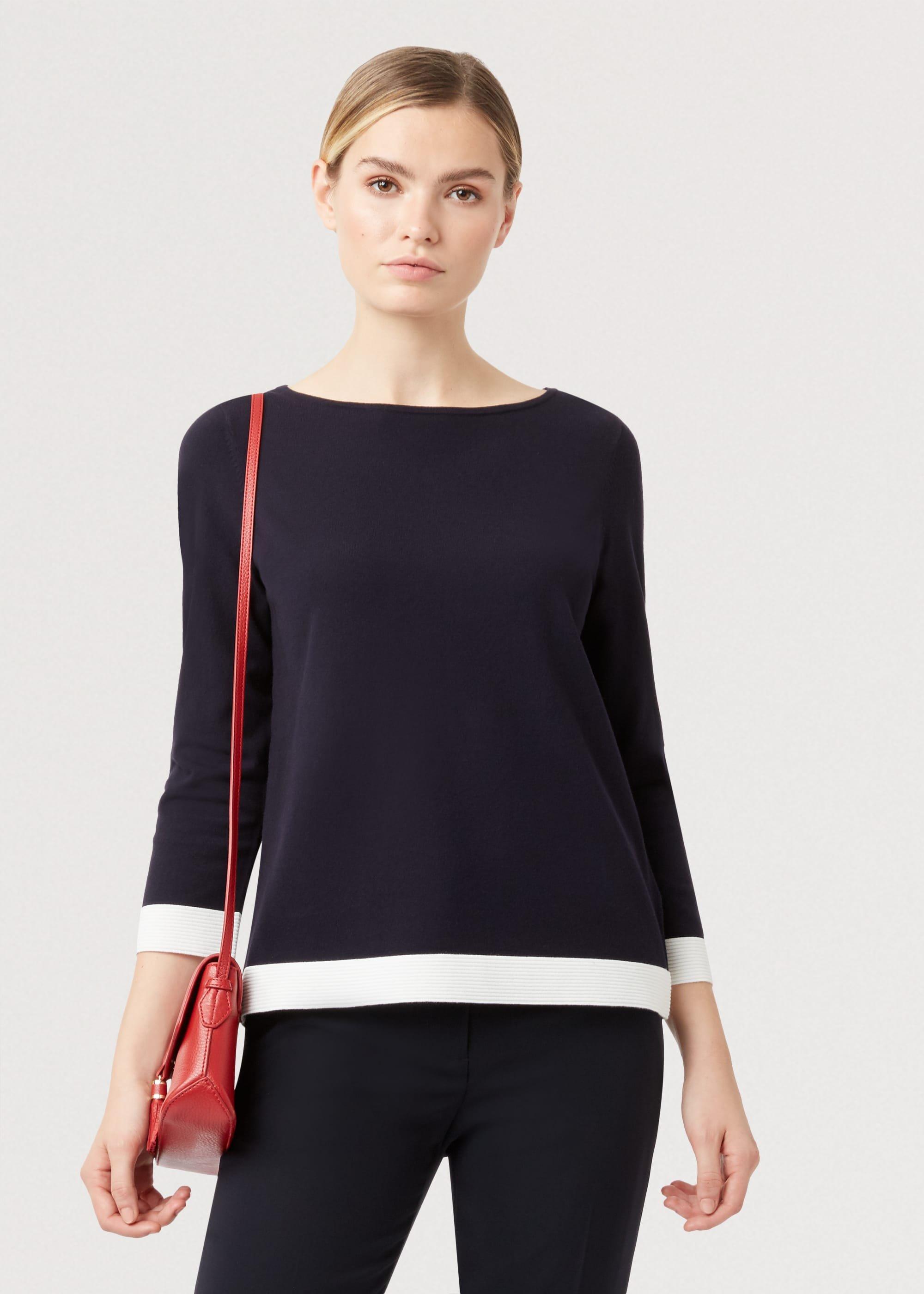 Gracie Sweater, Navy Ivory, hi-res