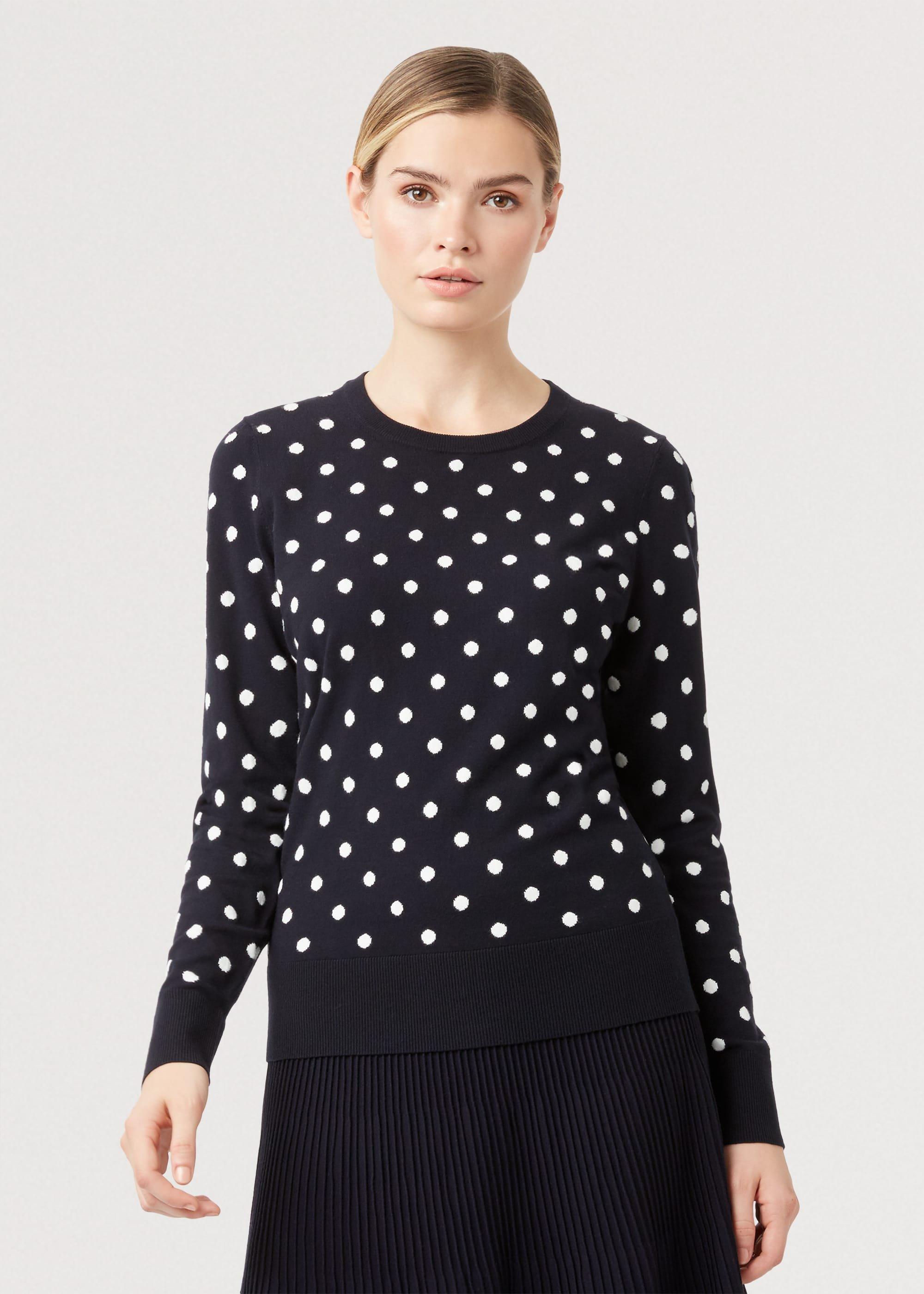 Athena Spot Jumper, Navy Ivory, hi-res