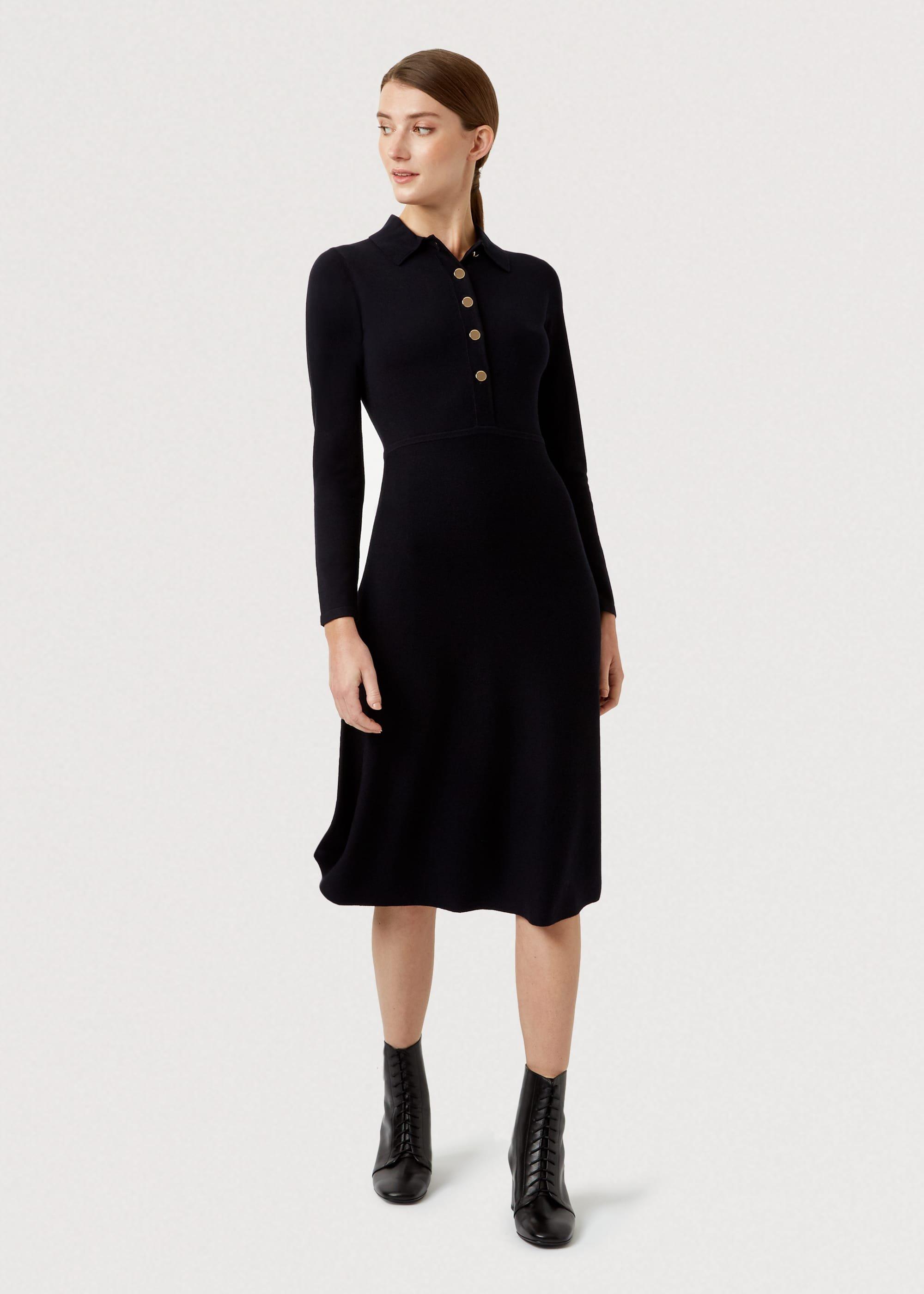 Raven Knitted Dress, Navy, hi-res