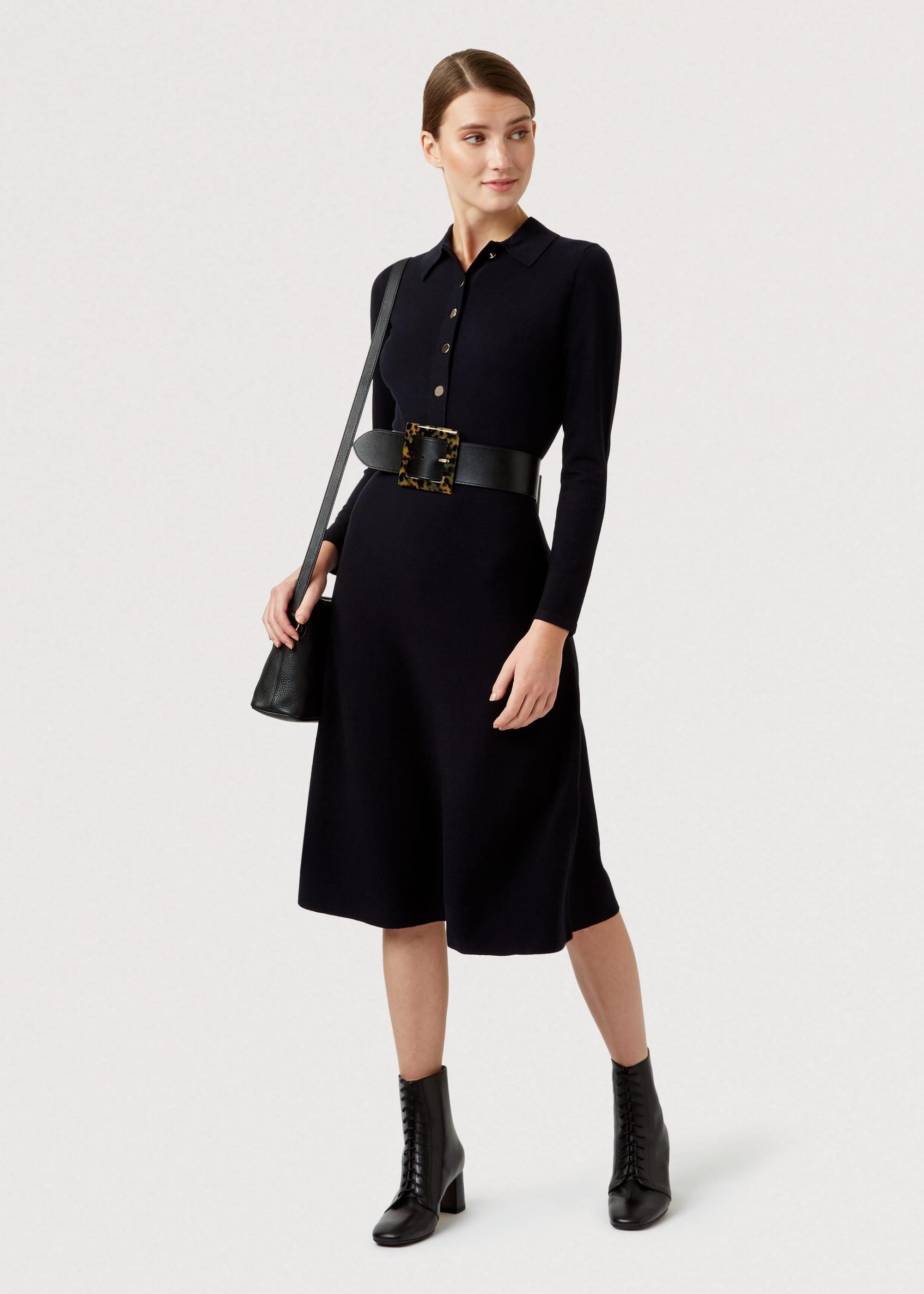 Raven Knitted Dress, Navy, hi-res