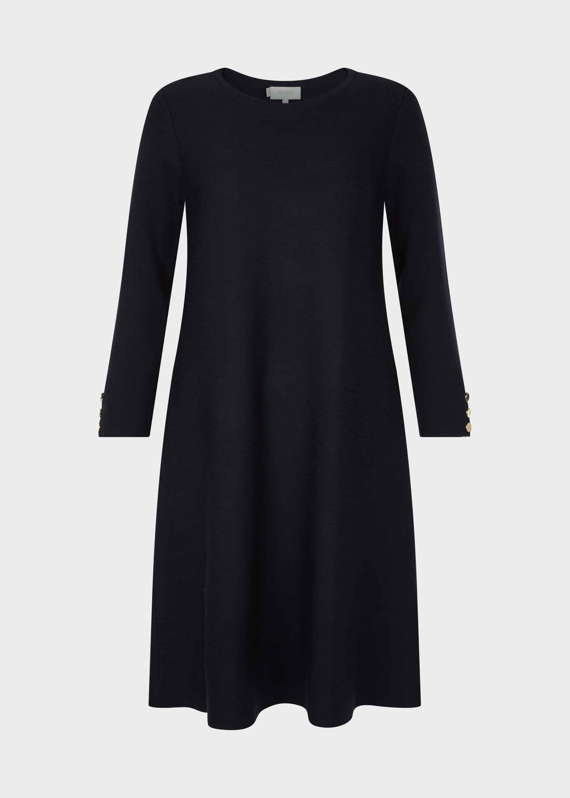 Cora Knitted Dress, Navy, hi-res