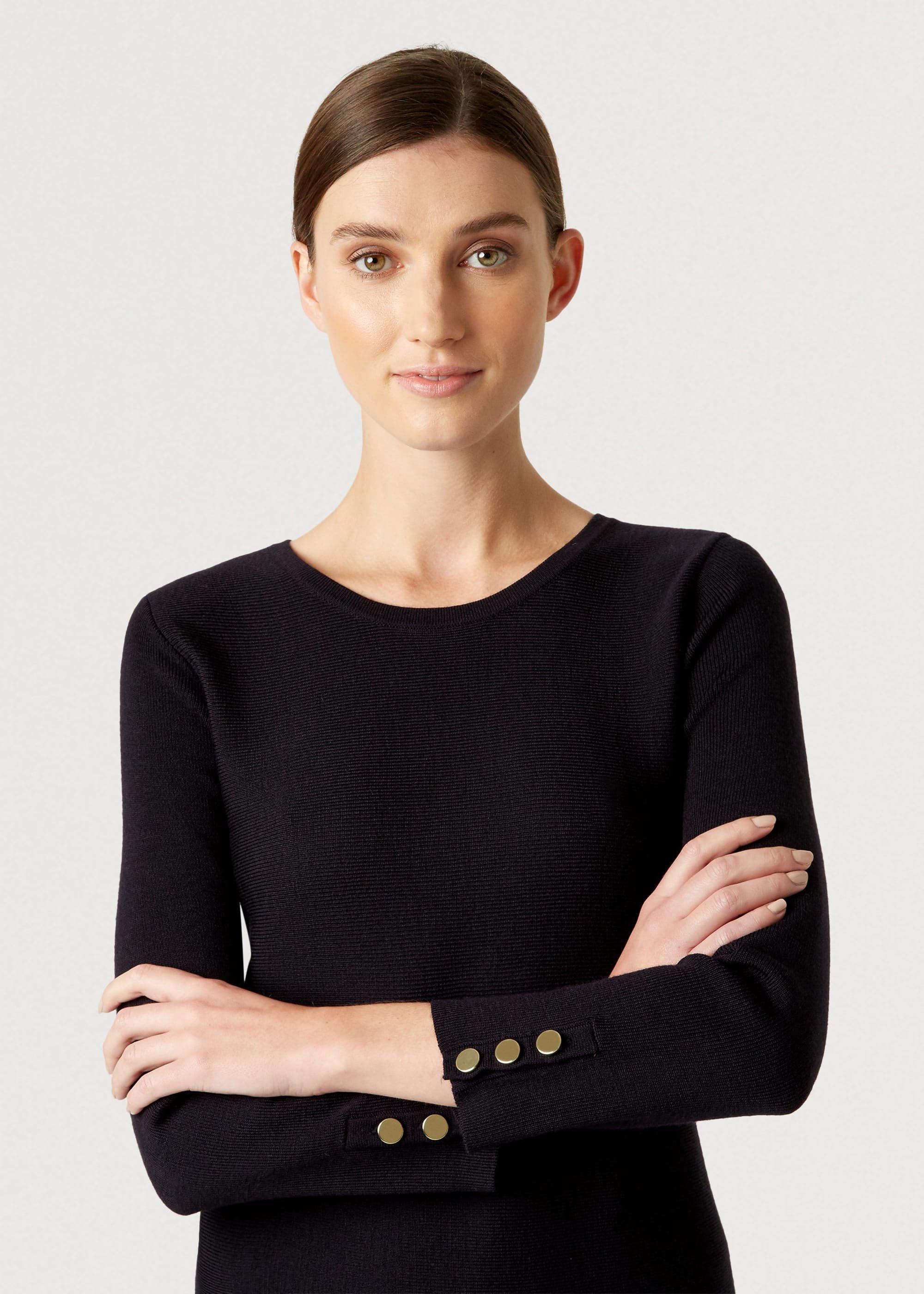 Cora Knitted Dress, Navy, hi-res