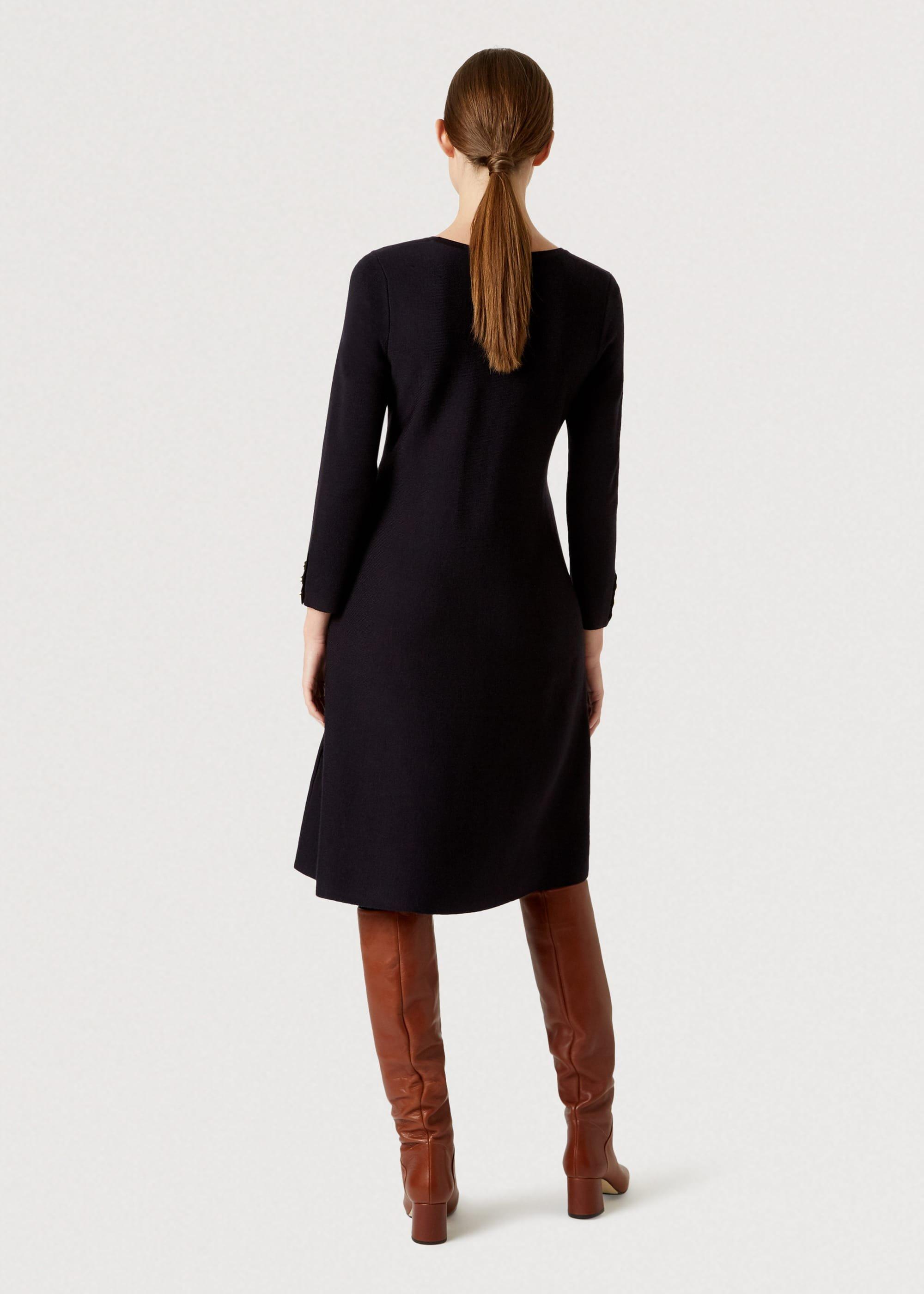 Cora Knitted Dress, Navy, hi-res