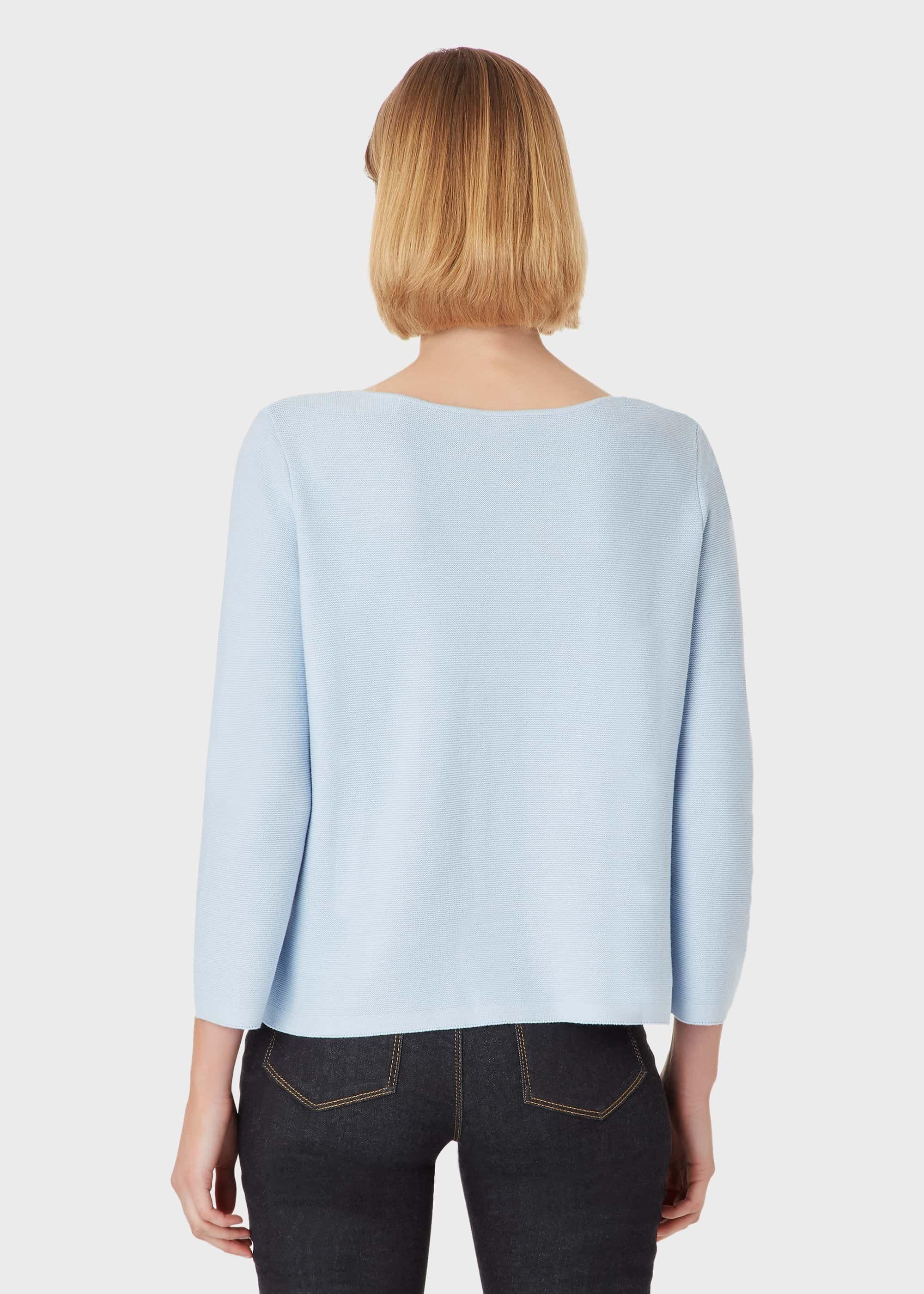 Beatrice Cotton Jumper, Cornflower Blue, hi-res