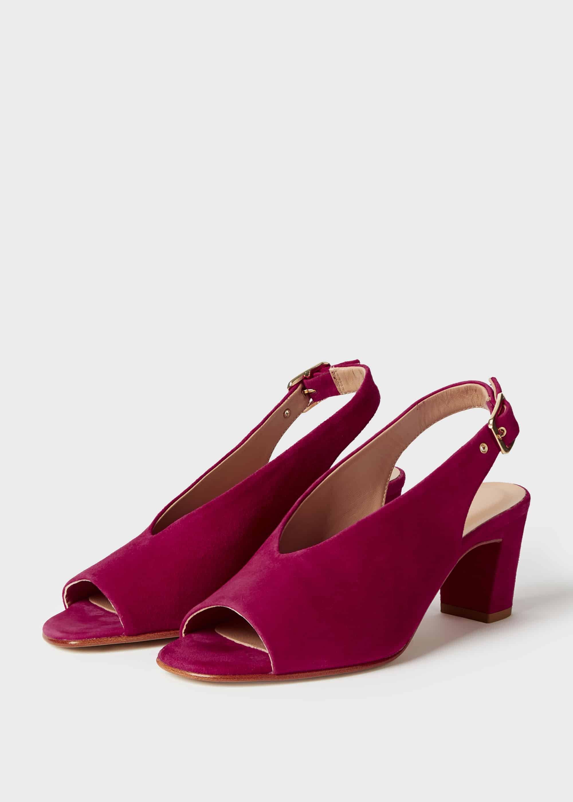 Kali Suede Block Heel Sandals, Peony, hi-res