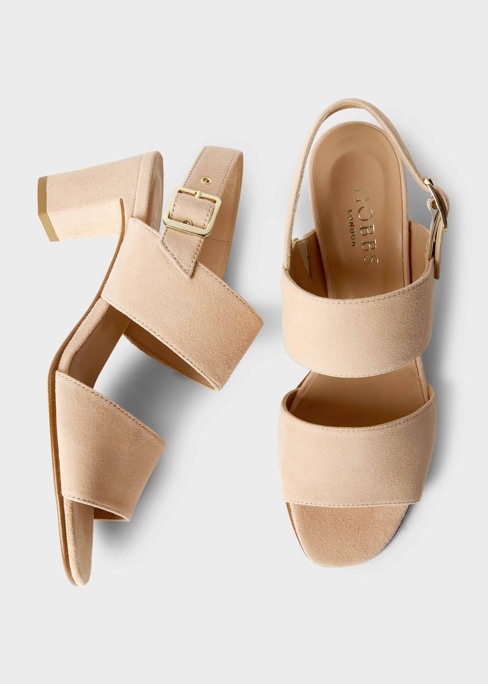 Katrina Suede Block Heel Sandals, Blush, hi-res