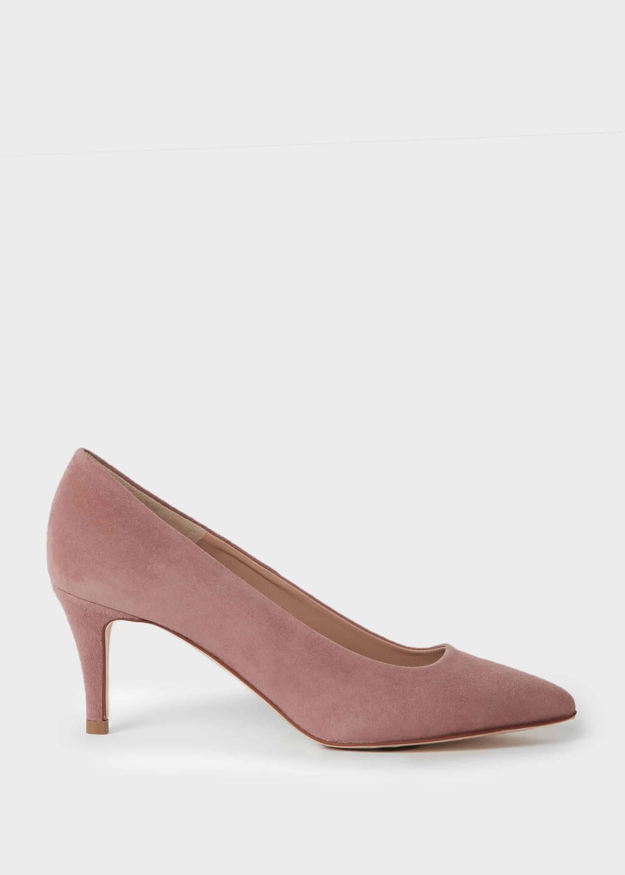 Elouise Suede Stiletto Court Shoes, Dusky Pink, hi-res