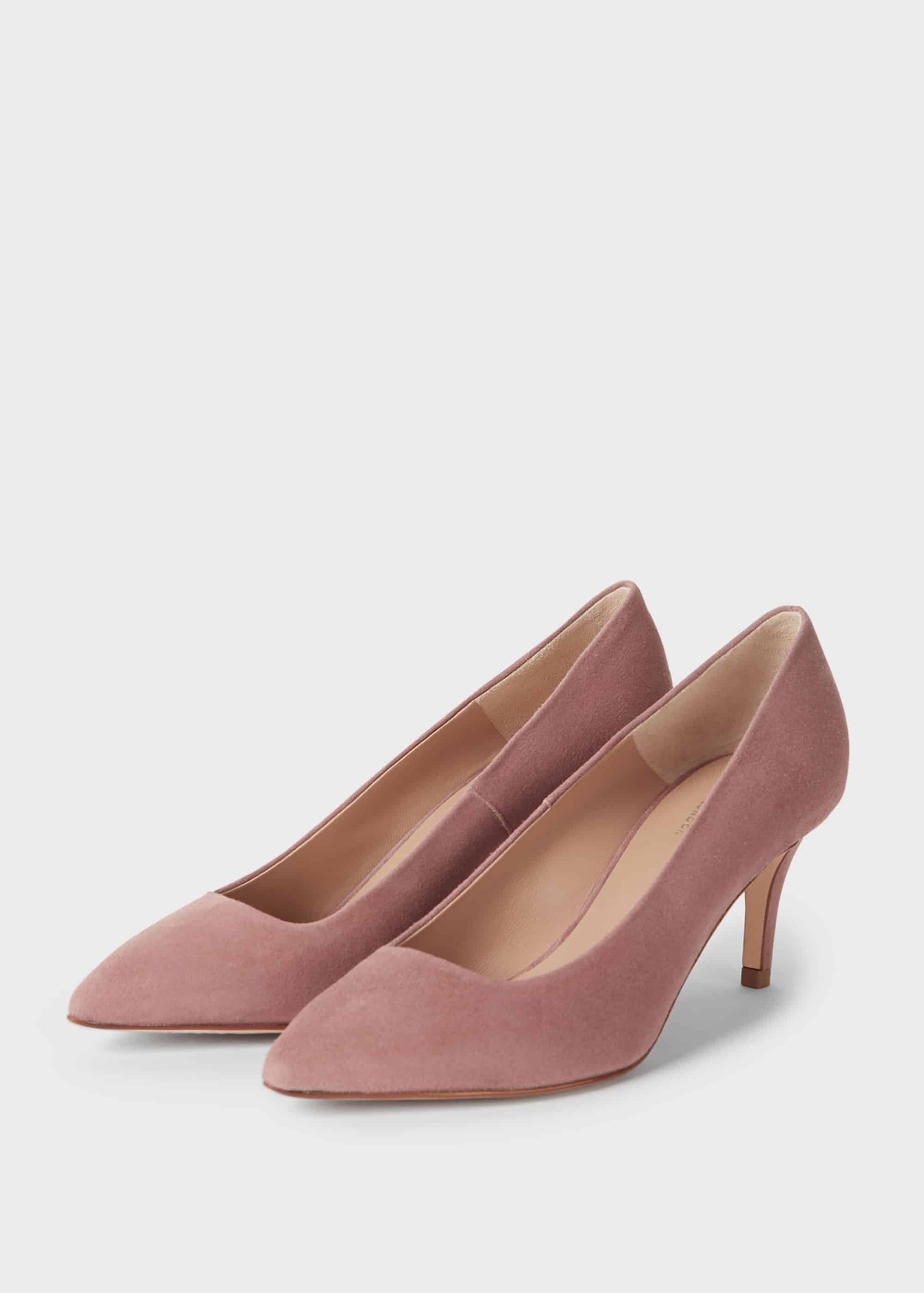 Elouise Suede Stiletto Court Shoes, Dusky Pink, hi-res
