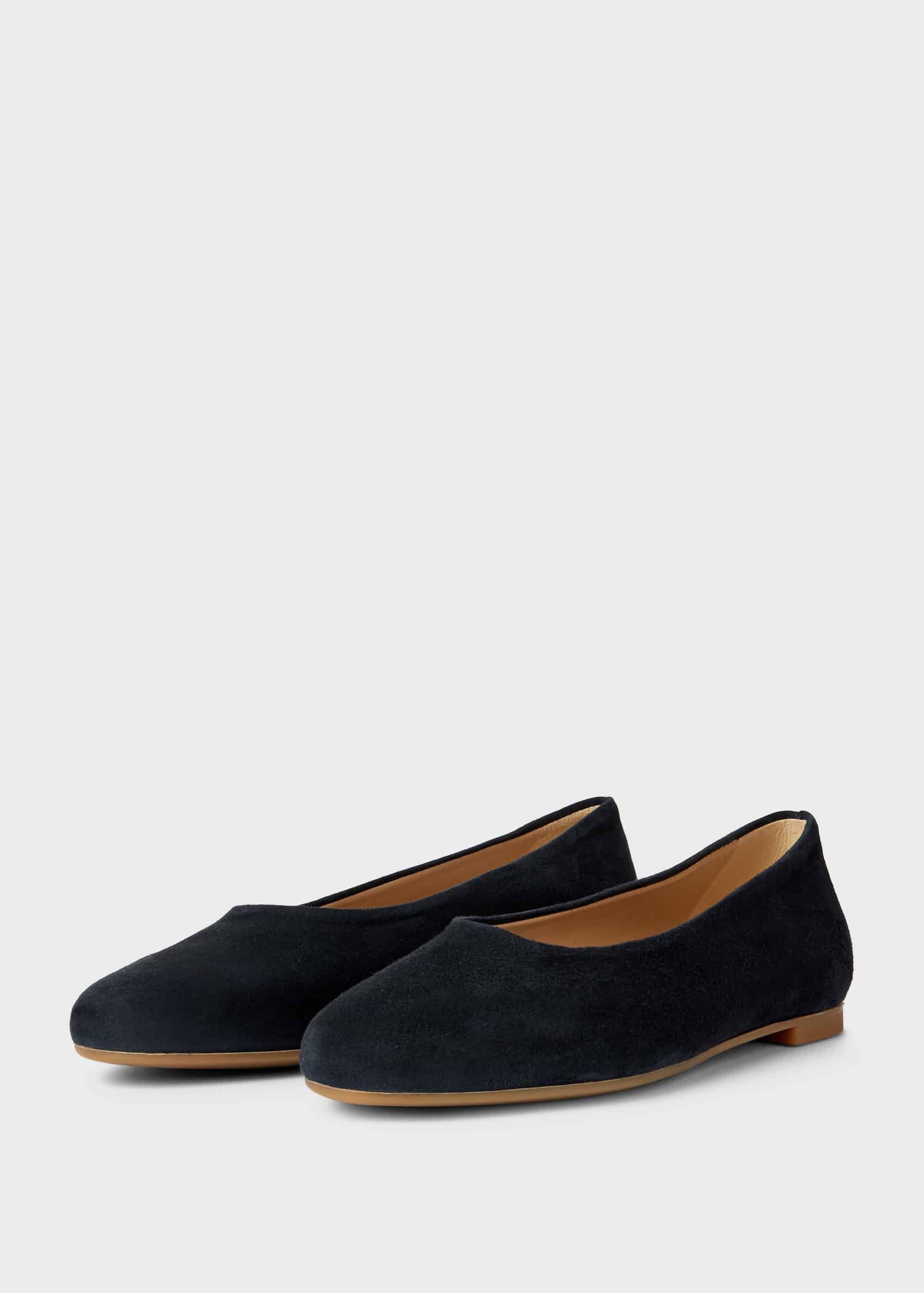 Suki Suede Ballerinas, Navy, hi-res