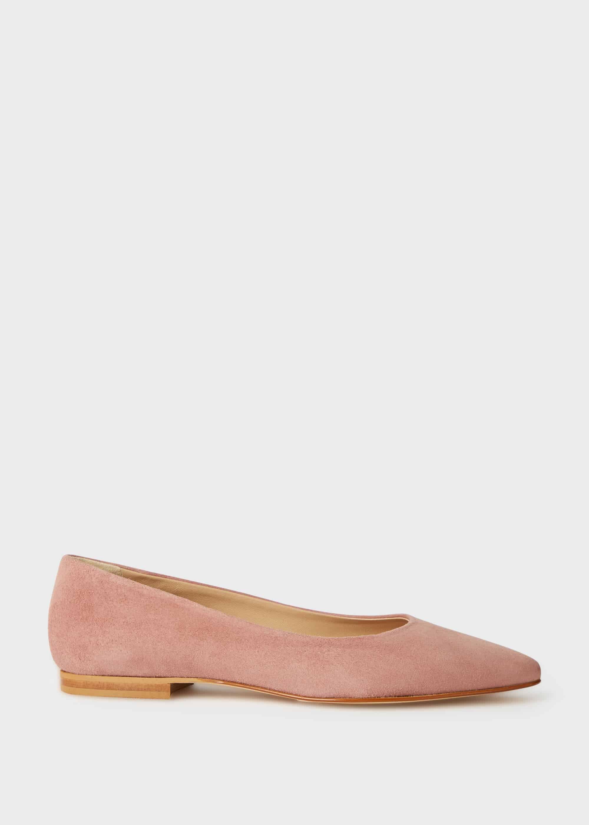 Serena Suede Ballerinas, Dusky Pink, hi-res