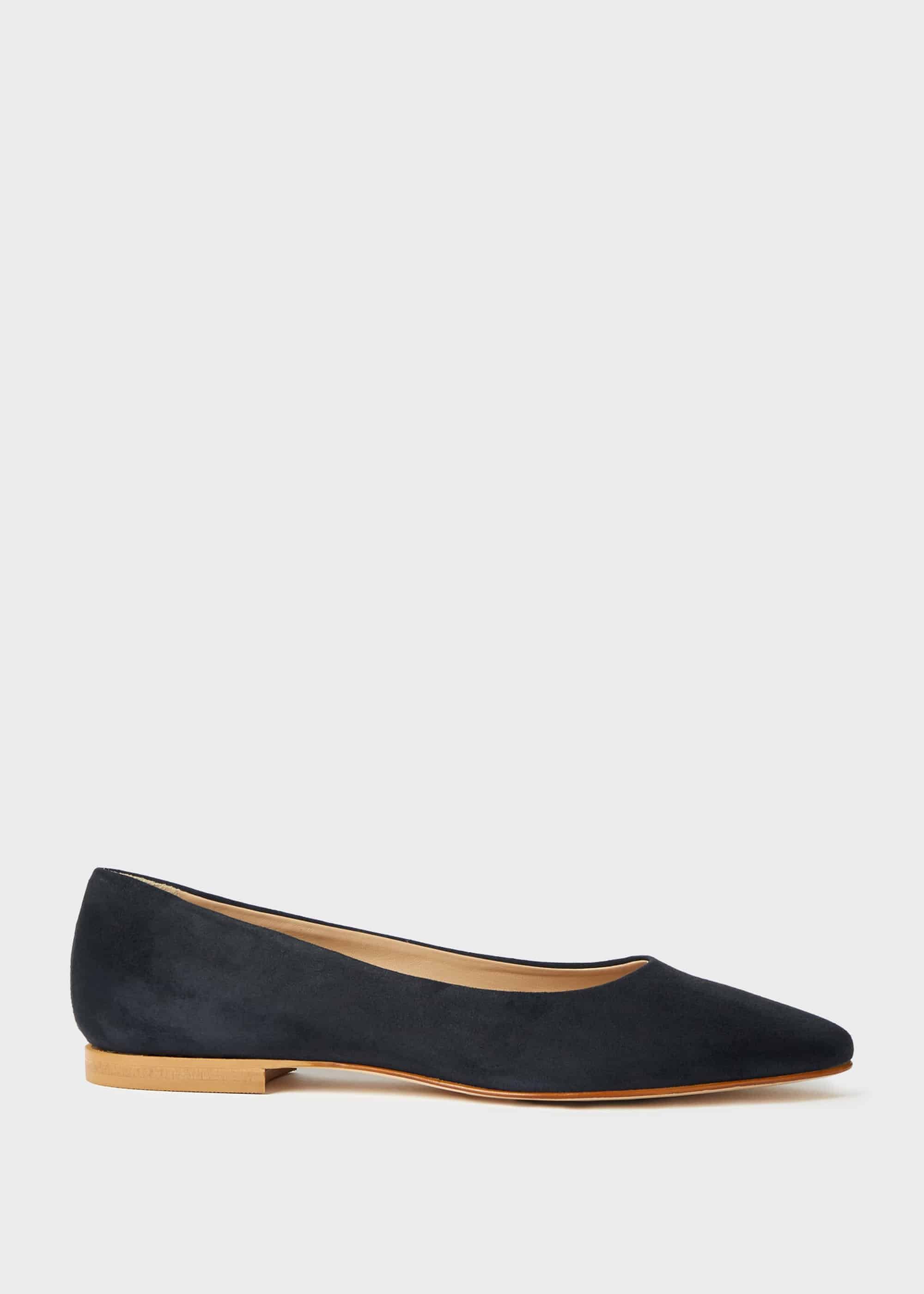 Serena Suede Ballerinas, Navy, hi-res