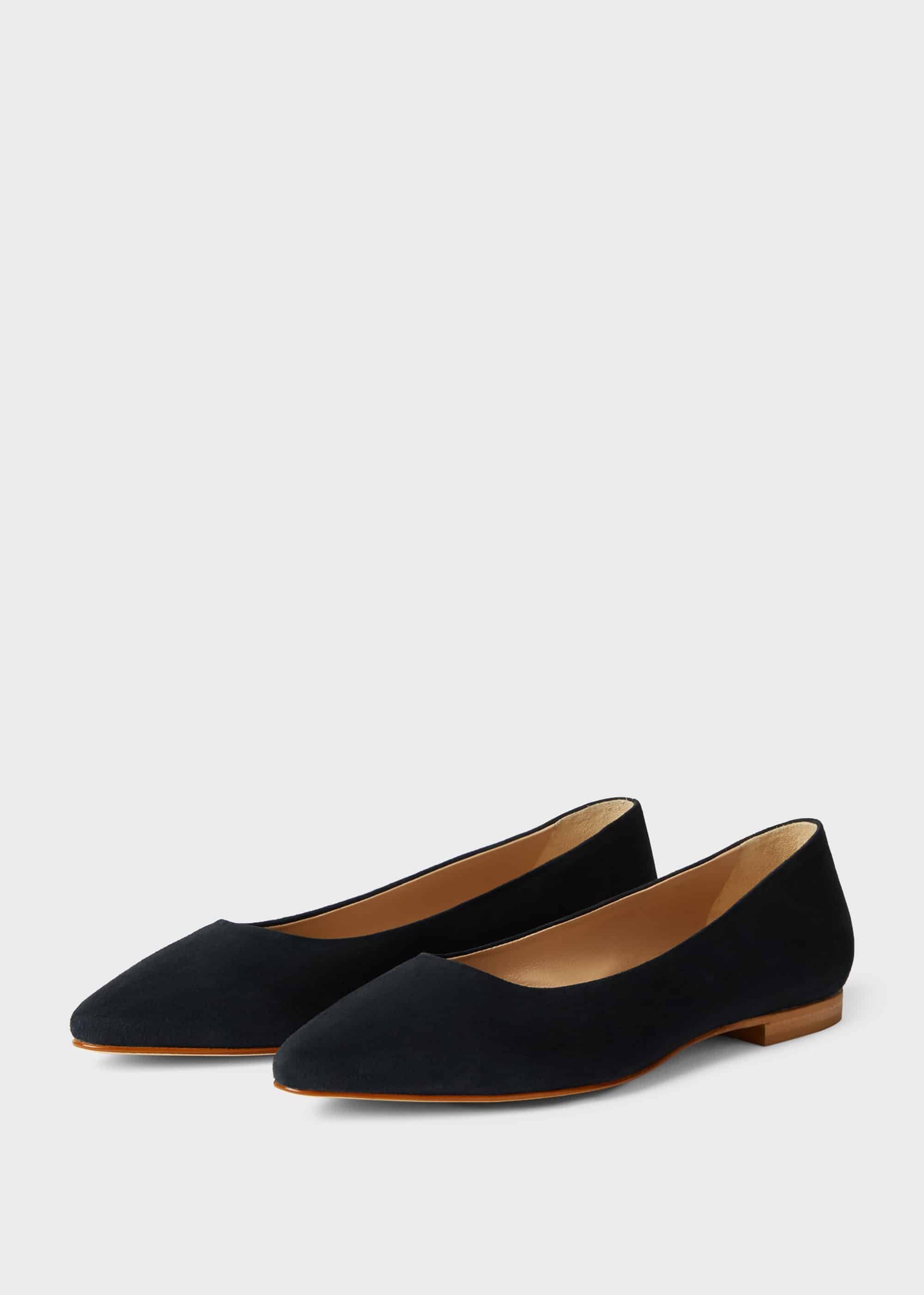 Serena Suede Ballerinas, Navy, hi-res