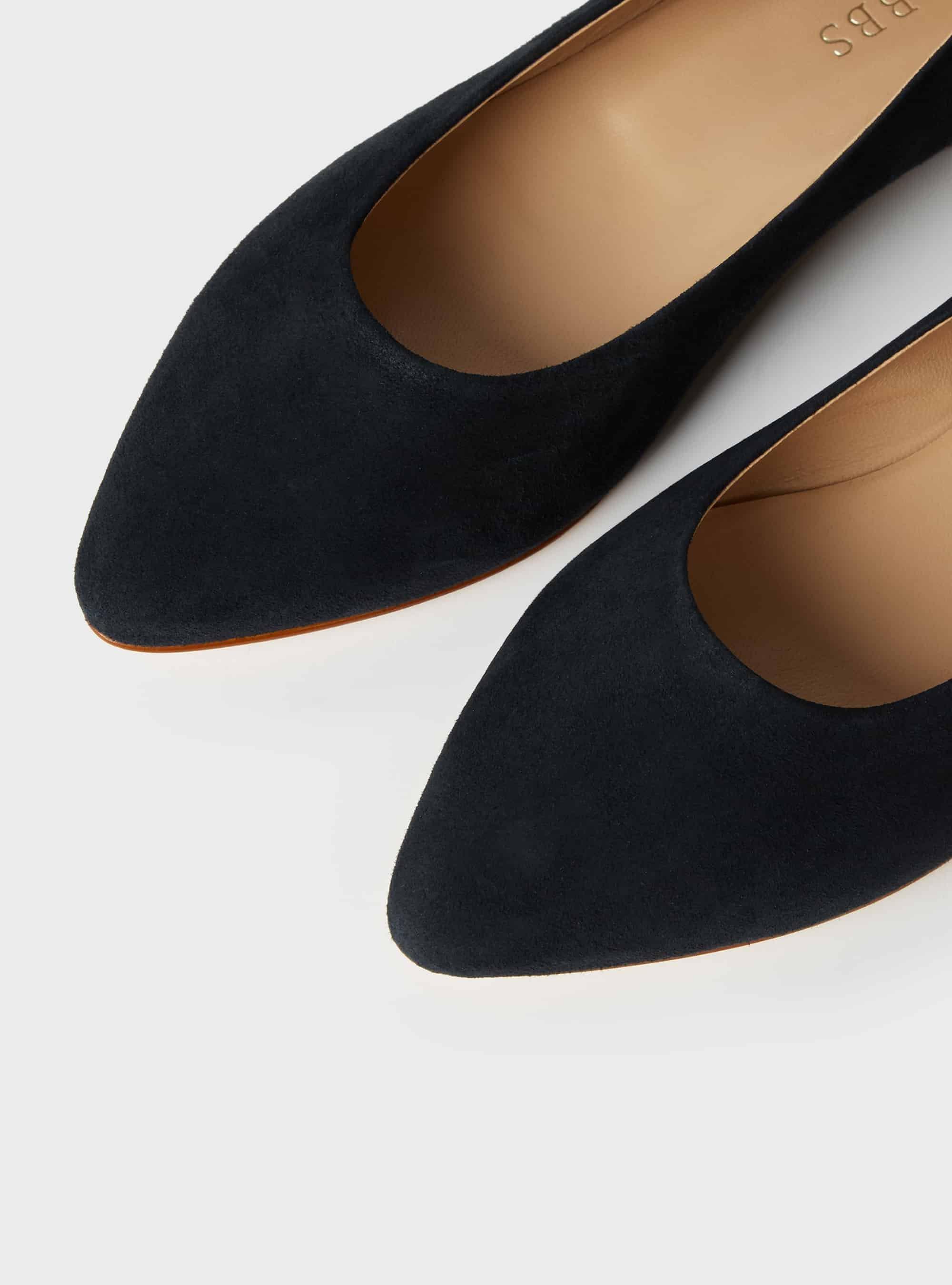 Serena Suede Ballerinas, Navy, hi-res