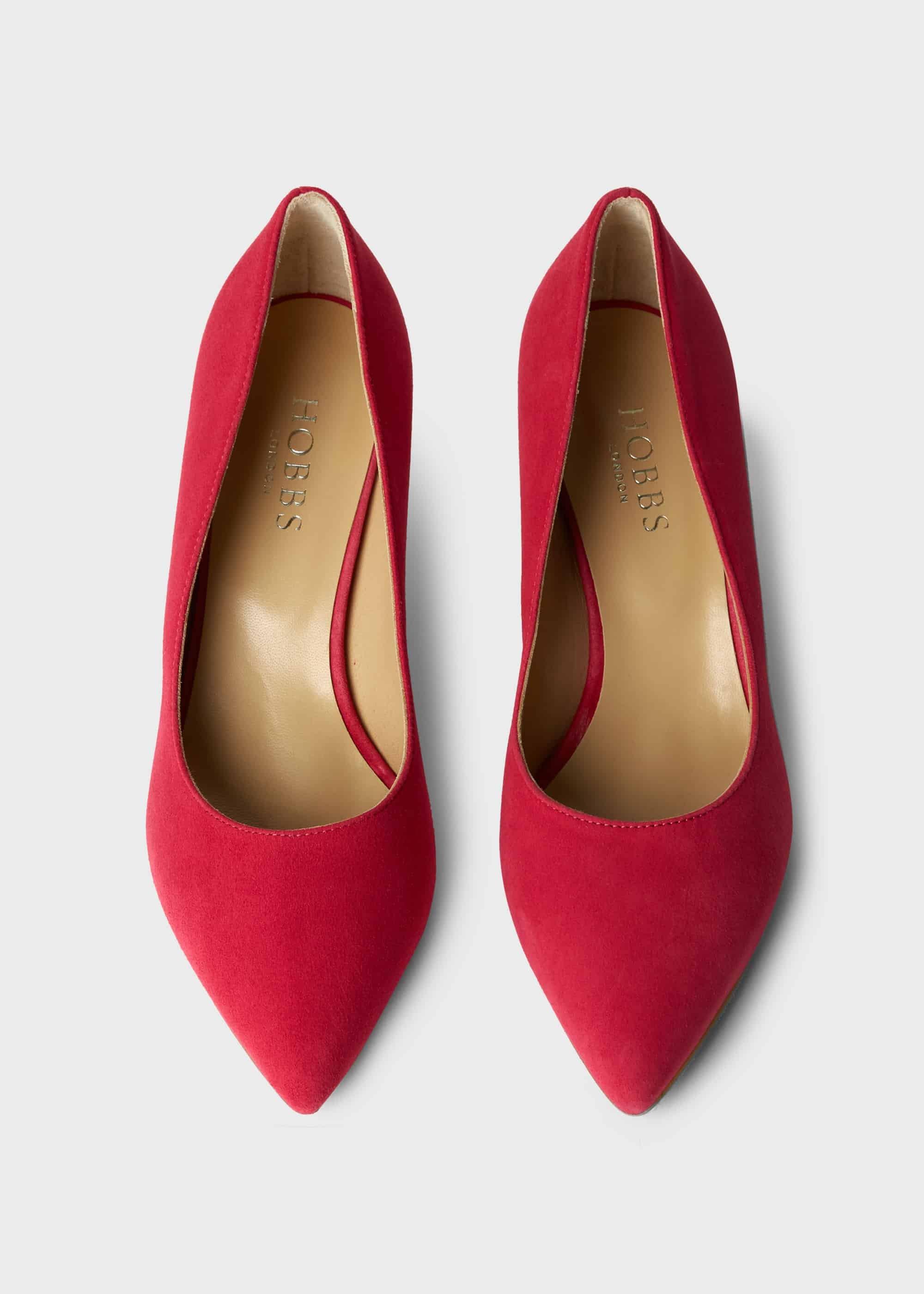 Polly Suede Kitten Heel Court Shoes, Peony, hi-res