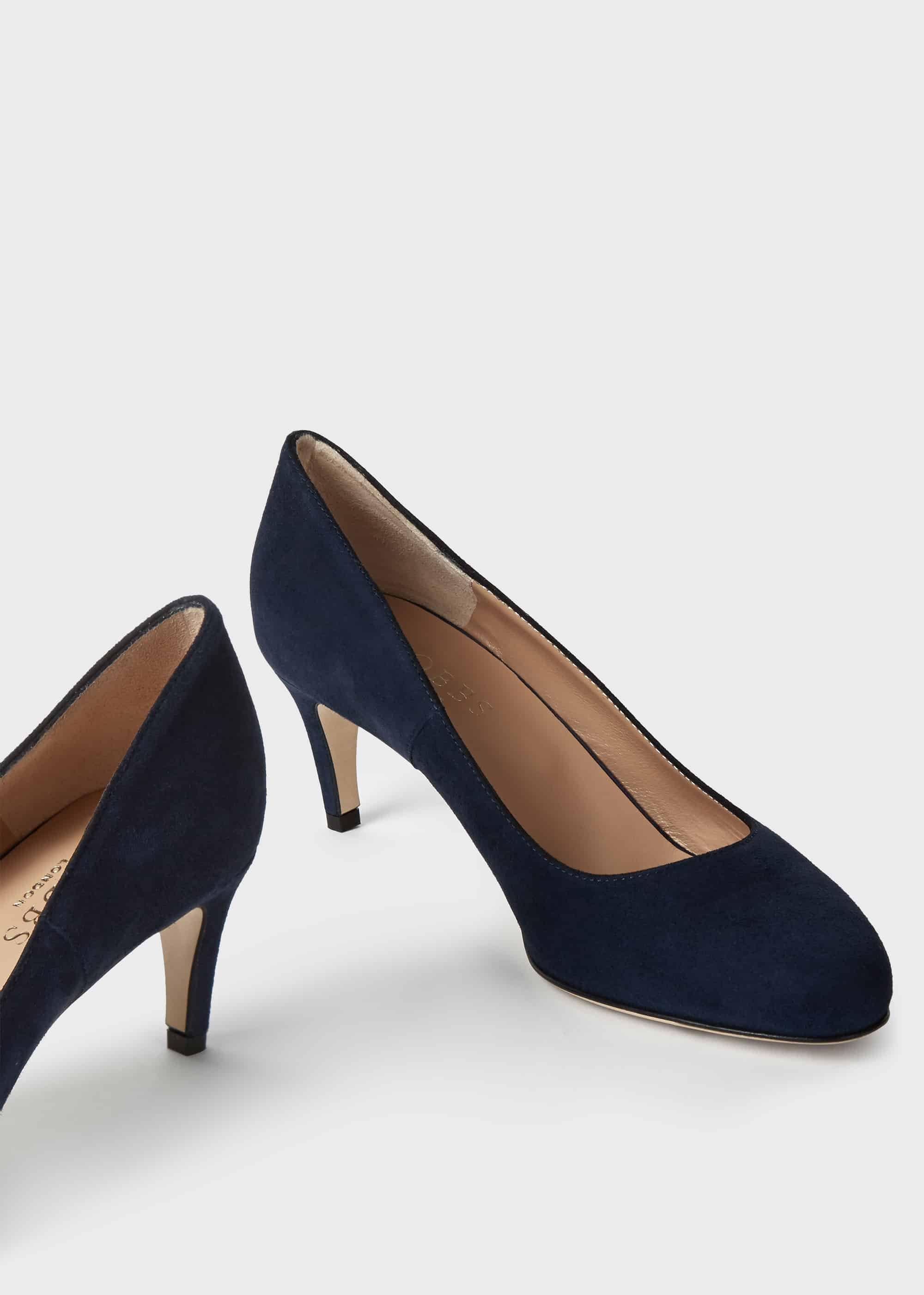 Emma Suede Stiletto Court Shoes, Midnight, hi-res