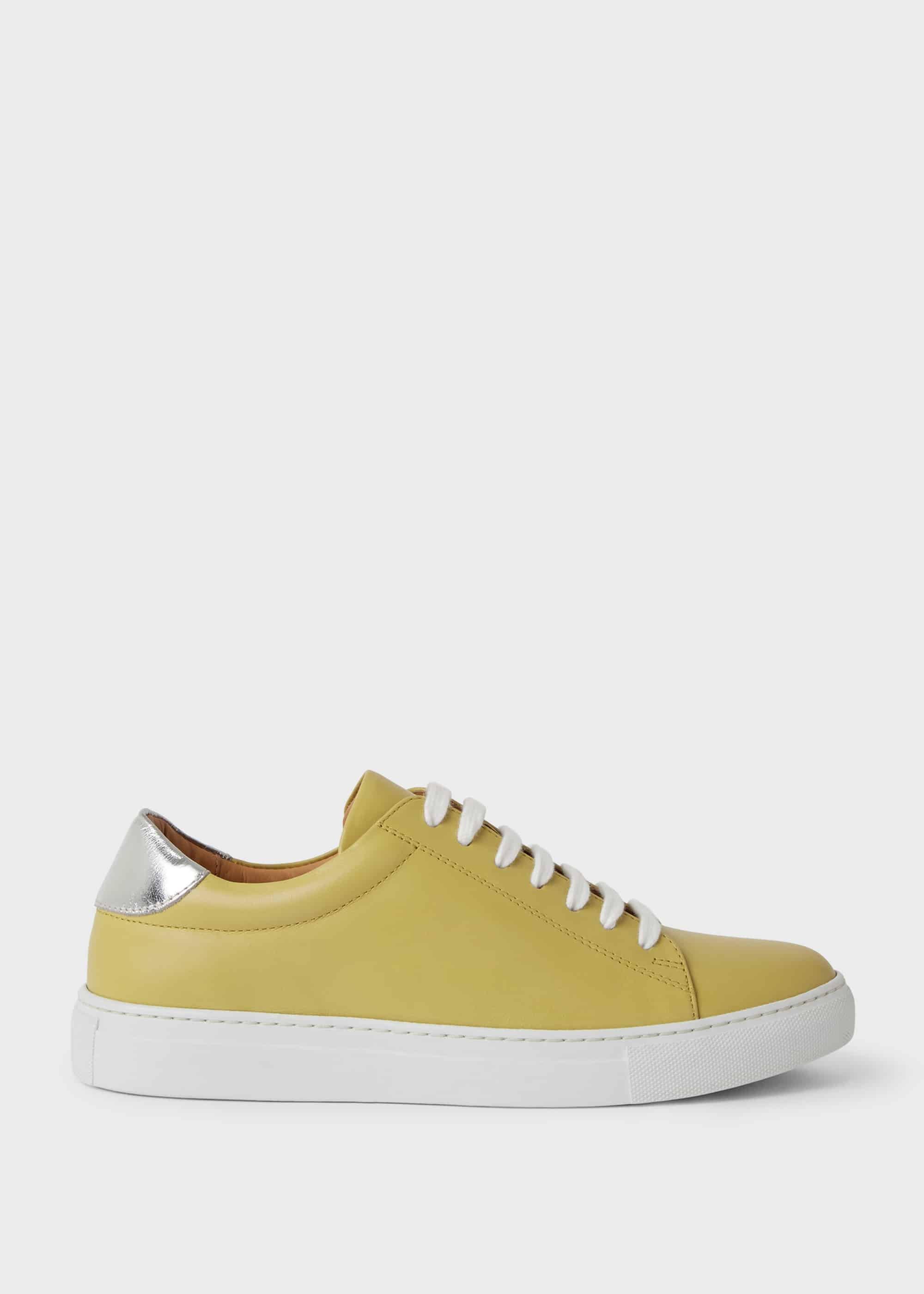 Hollie Leather Trainers, Citron, hi-res