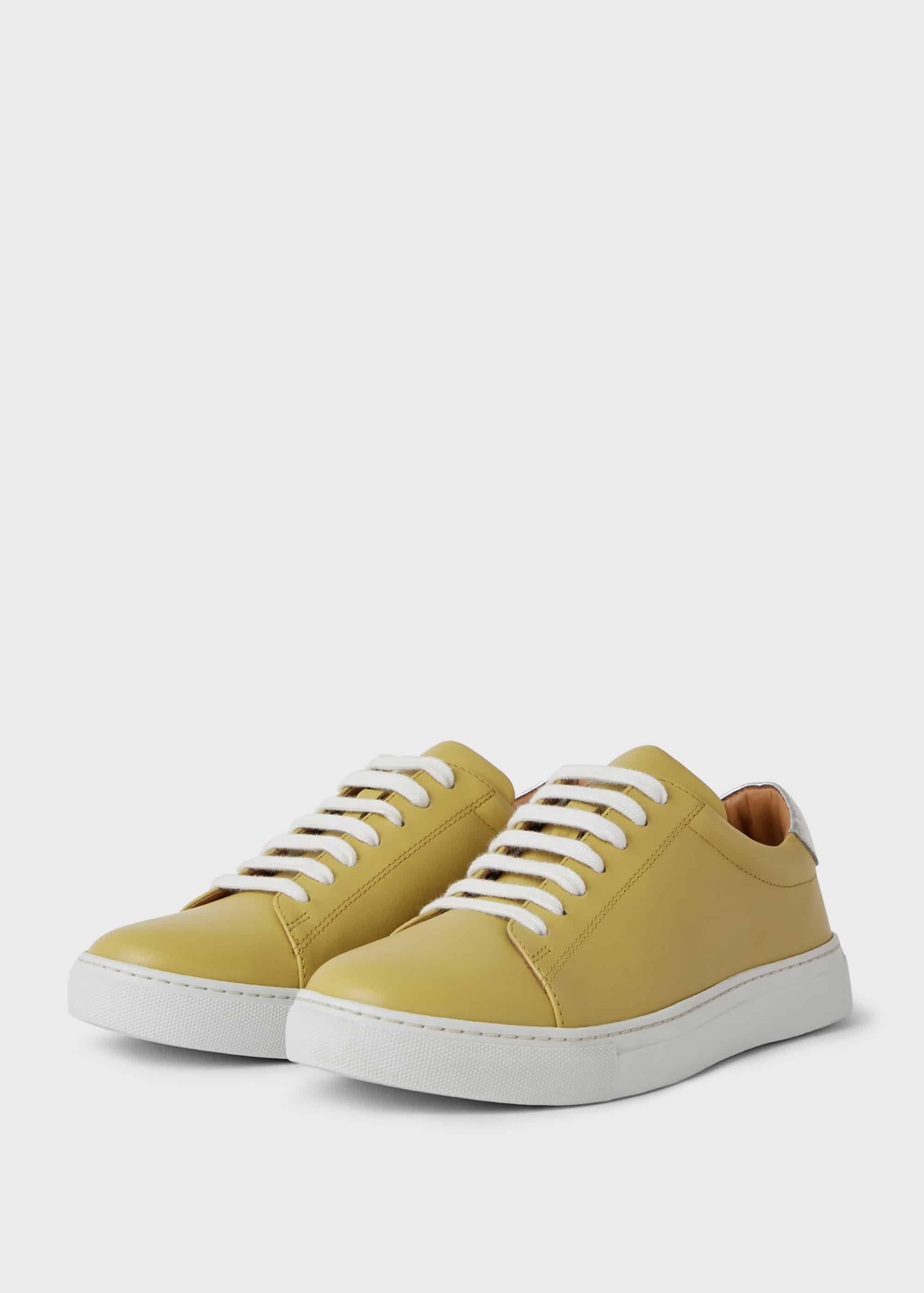 Hollie Leather Trainers, Citron, hi-res