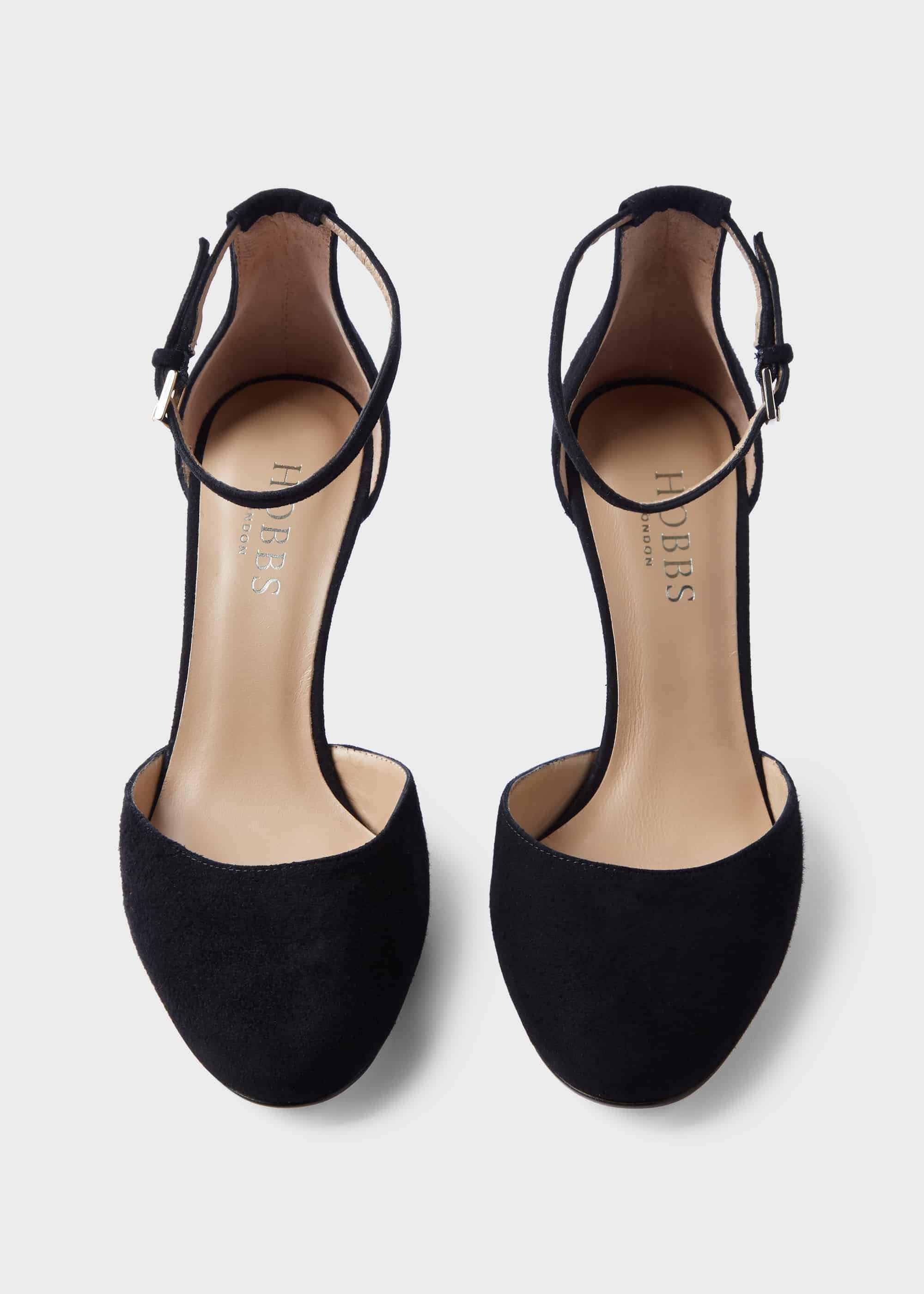 Elliya Suede Court Shoes, Black, hi-res