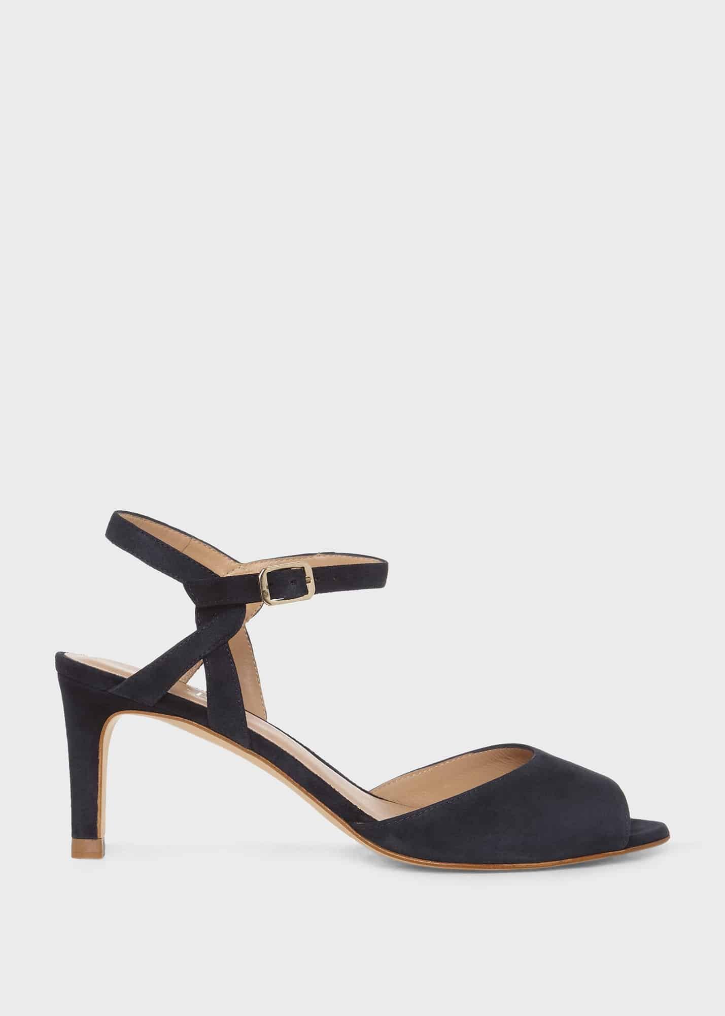 Leia Suede Heeled Sandals, Navy, hi-res