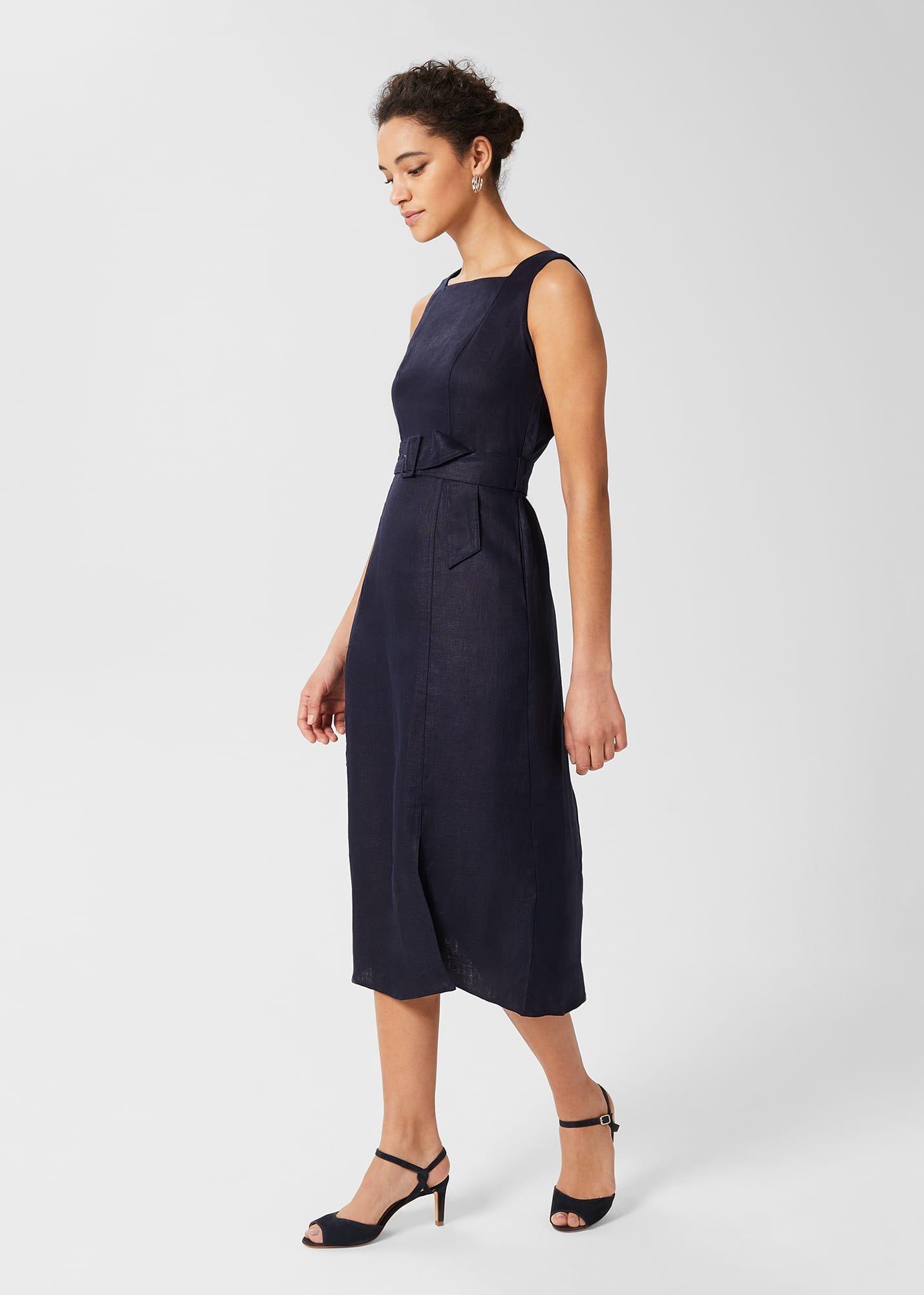 Leia Suede Heeled Sandals, Navy, hi-res