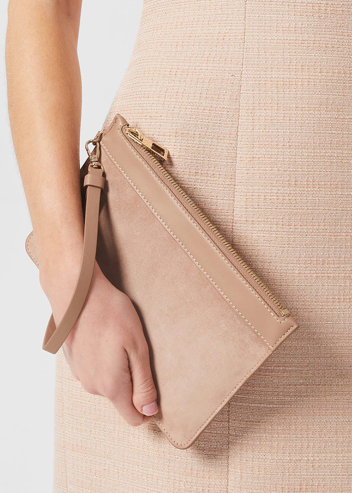 Lundy Suede Wristlet, Fawn, hi-res
