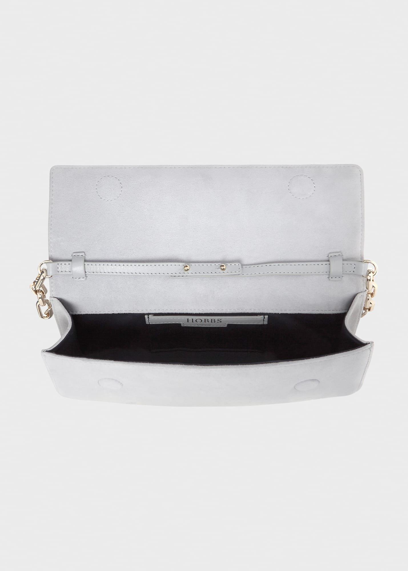 Evesham Suede Clutch Bag, Celeste Blue, hi-res