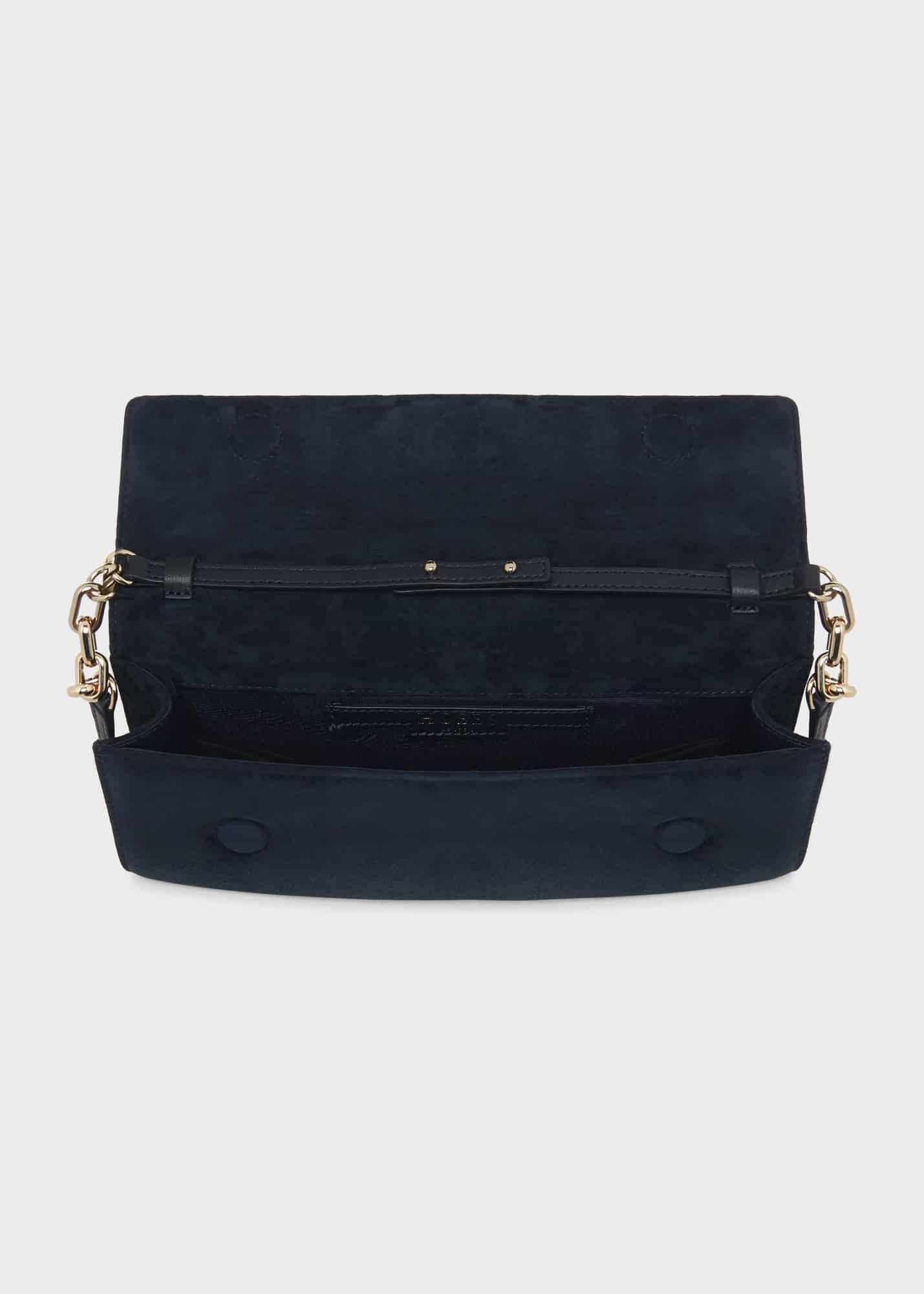 Evesham Suede Clutch Bag, Navy, hi-res