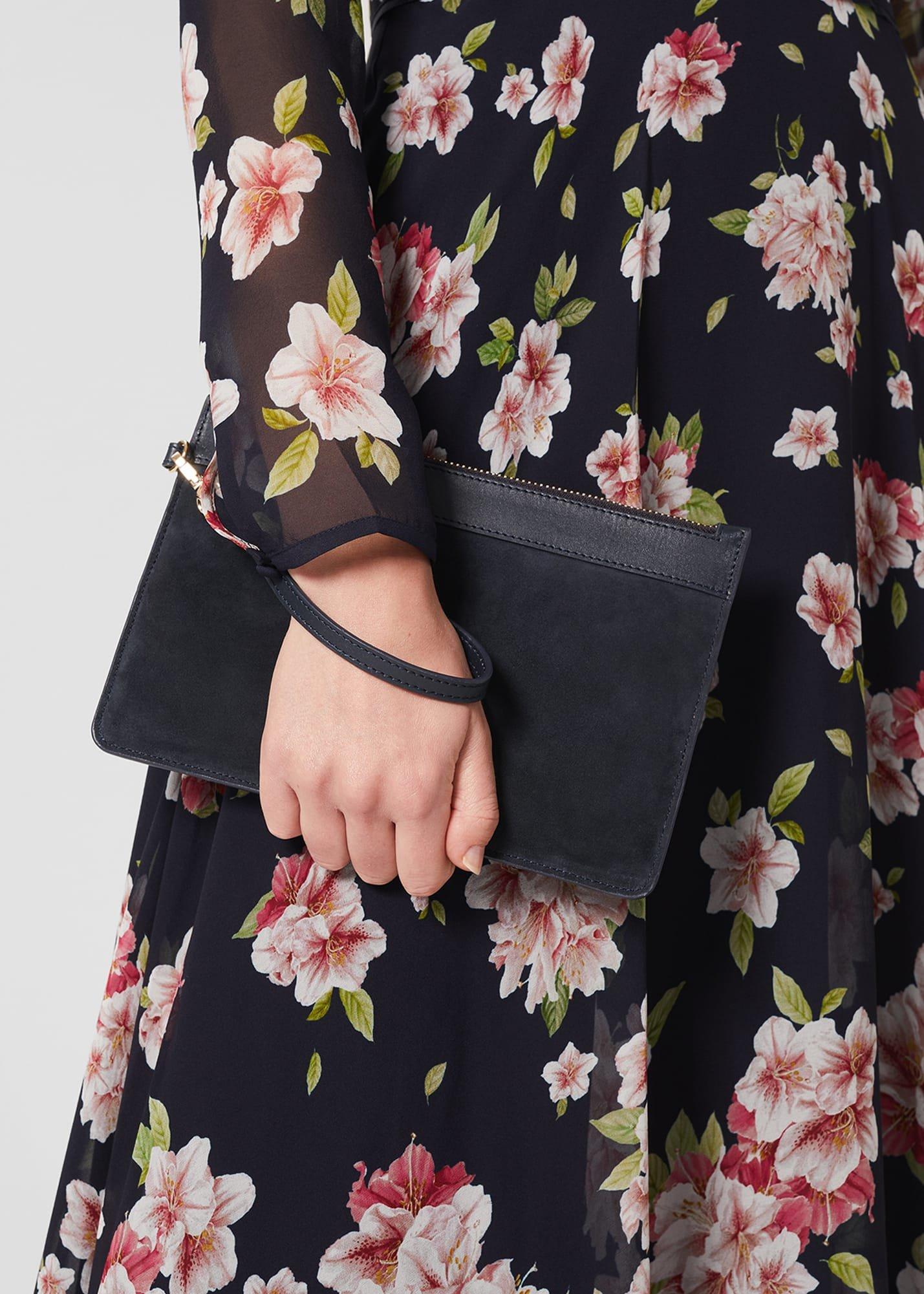 Lundy Suede Wristlet, Midnight, hi-res