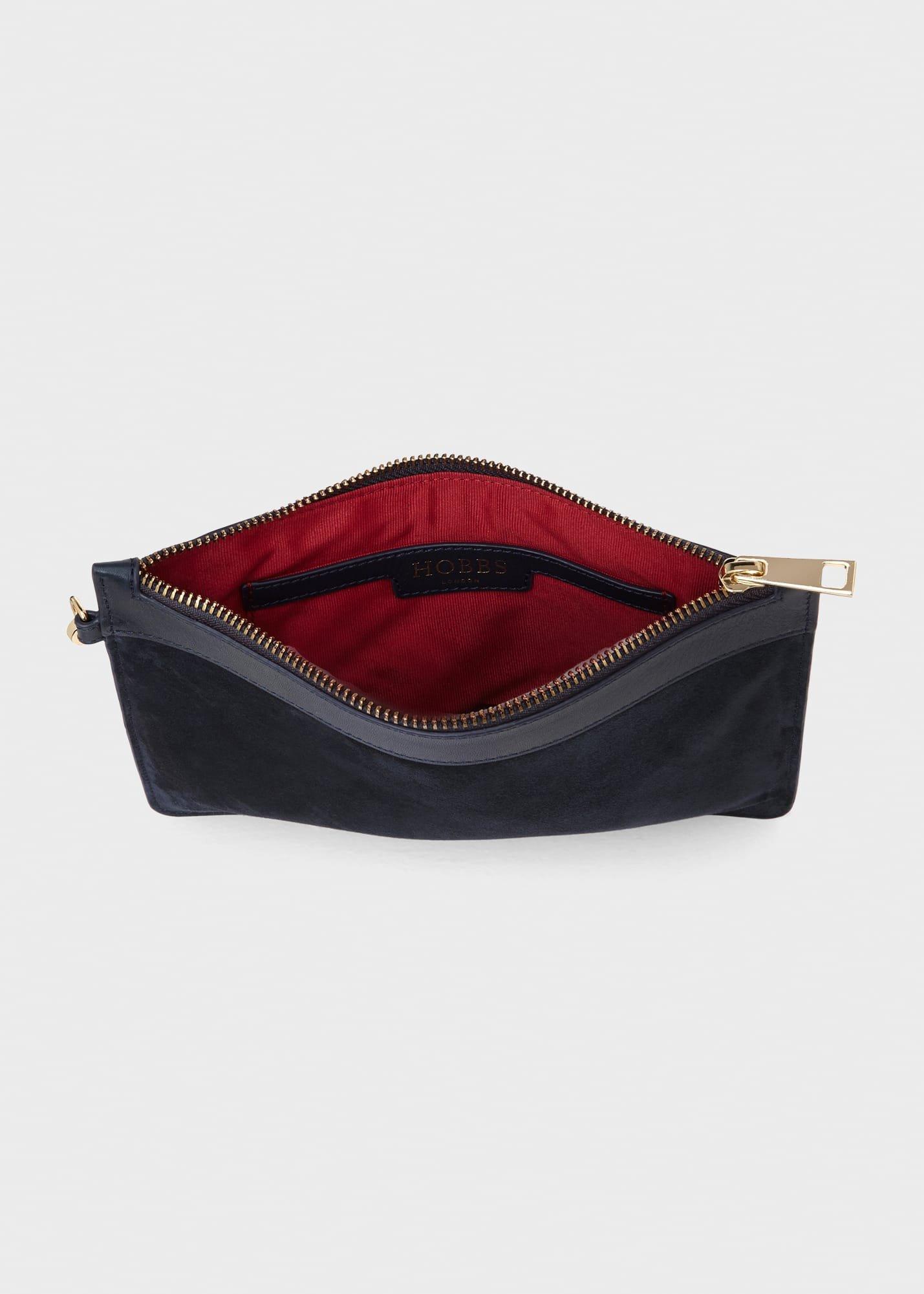 Lundy Suede Wristlet, Midnight, hi-res