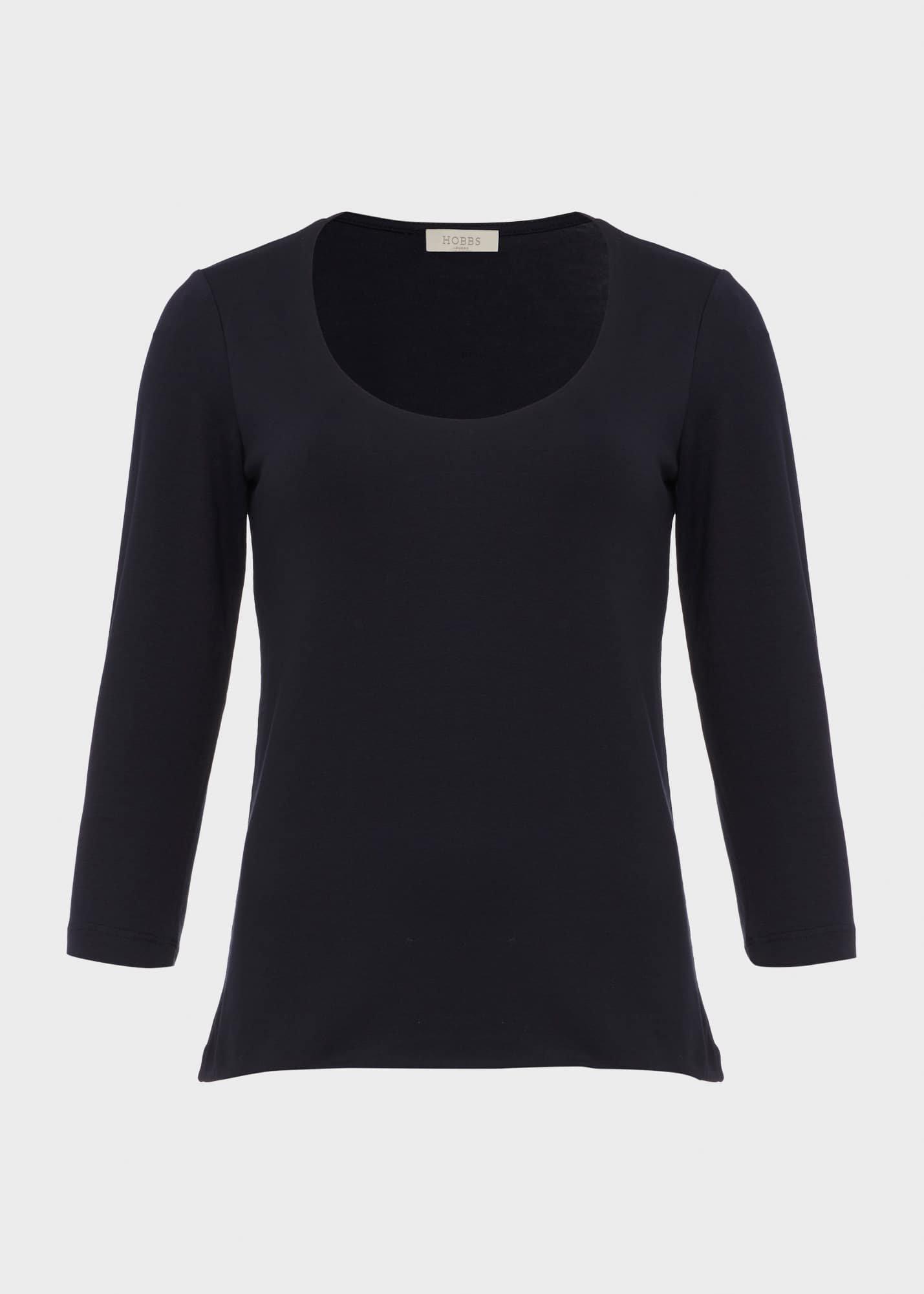 Daisy Double Fronted Top, Navy, hi-res