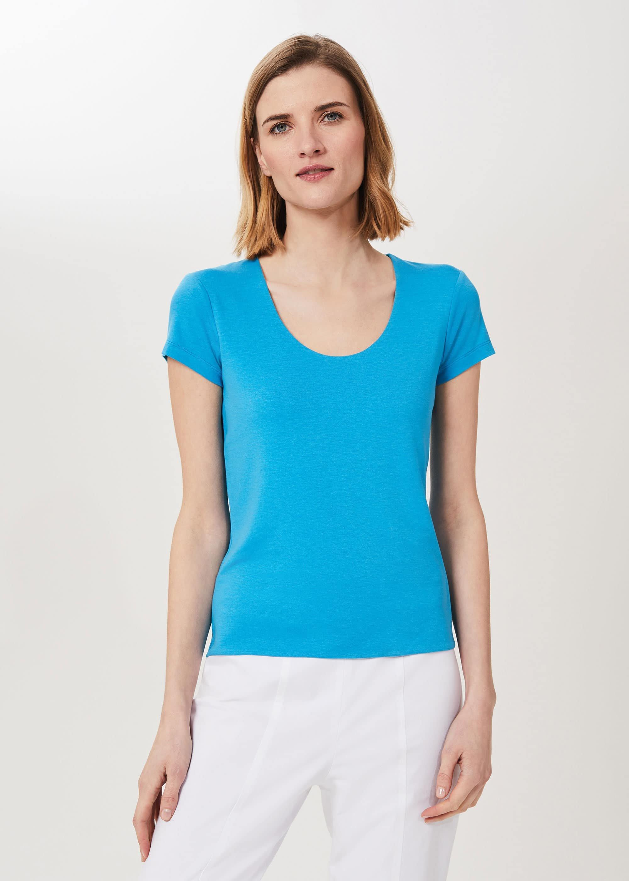Daisy Double Fronted Top, Riviera Blue, hi-res