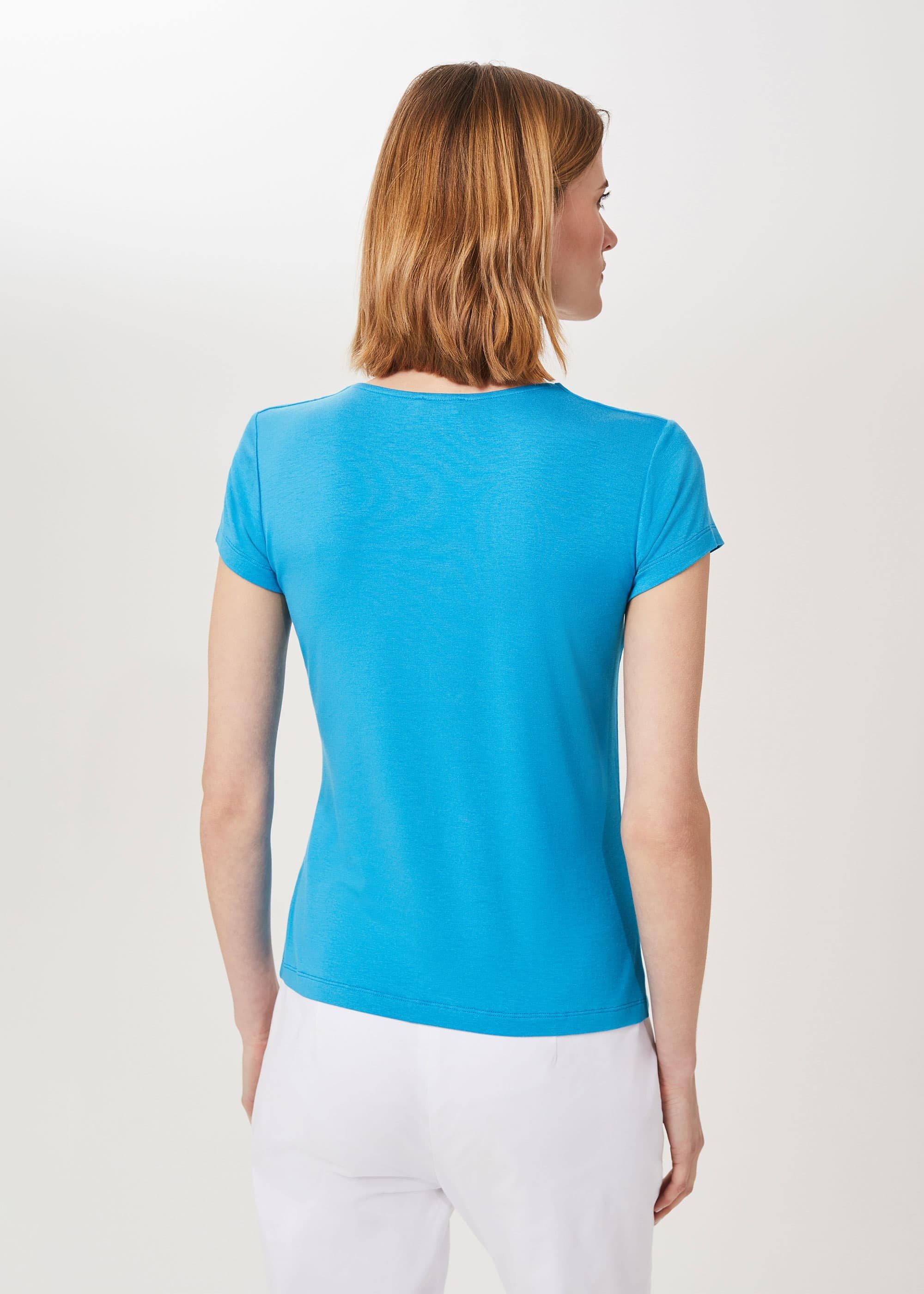 Daisy Double Fronted Top, Riviera Blue, hi-res